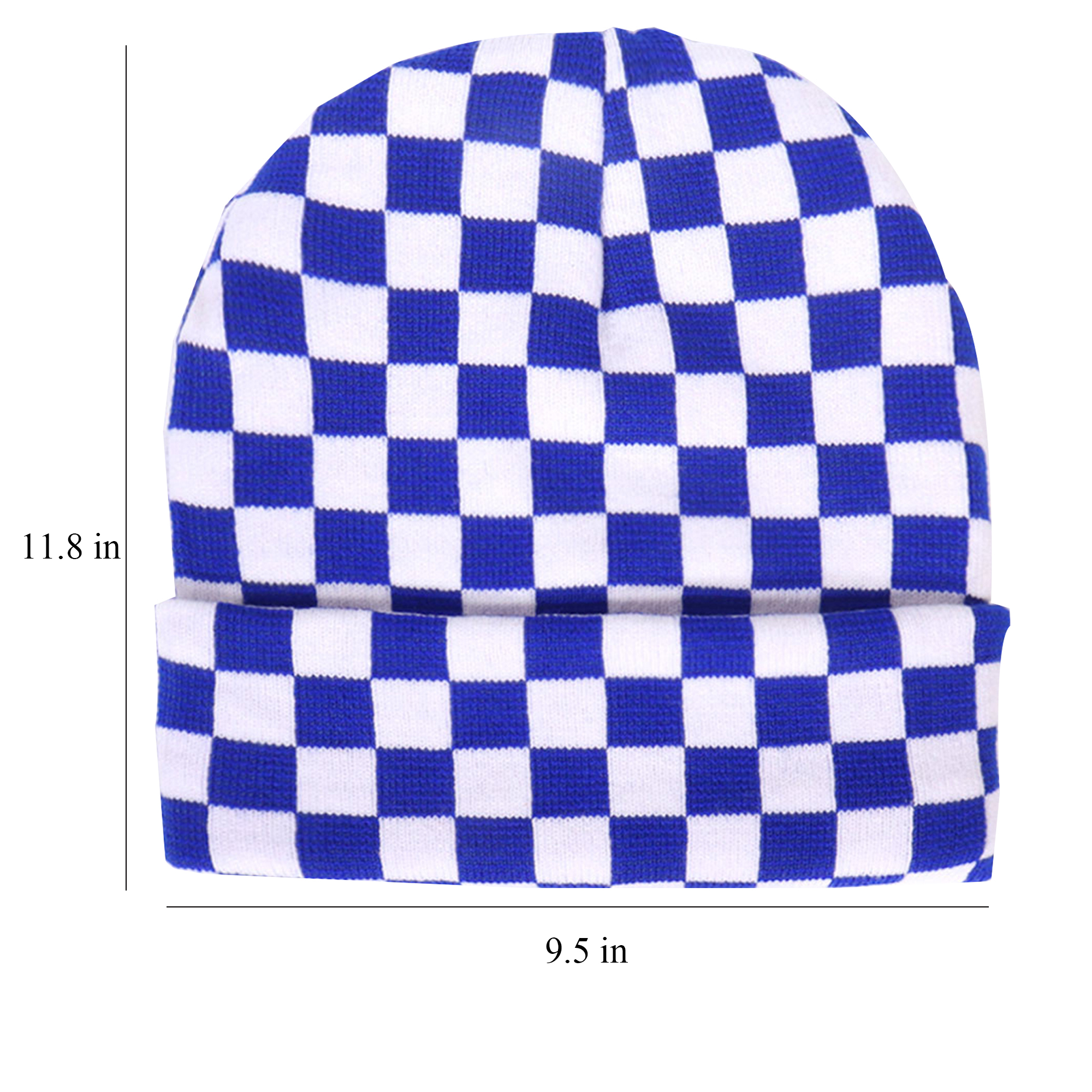 Checkered Pattern Knit Hat for Winter 5