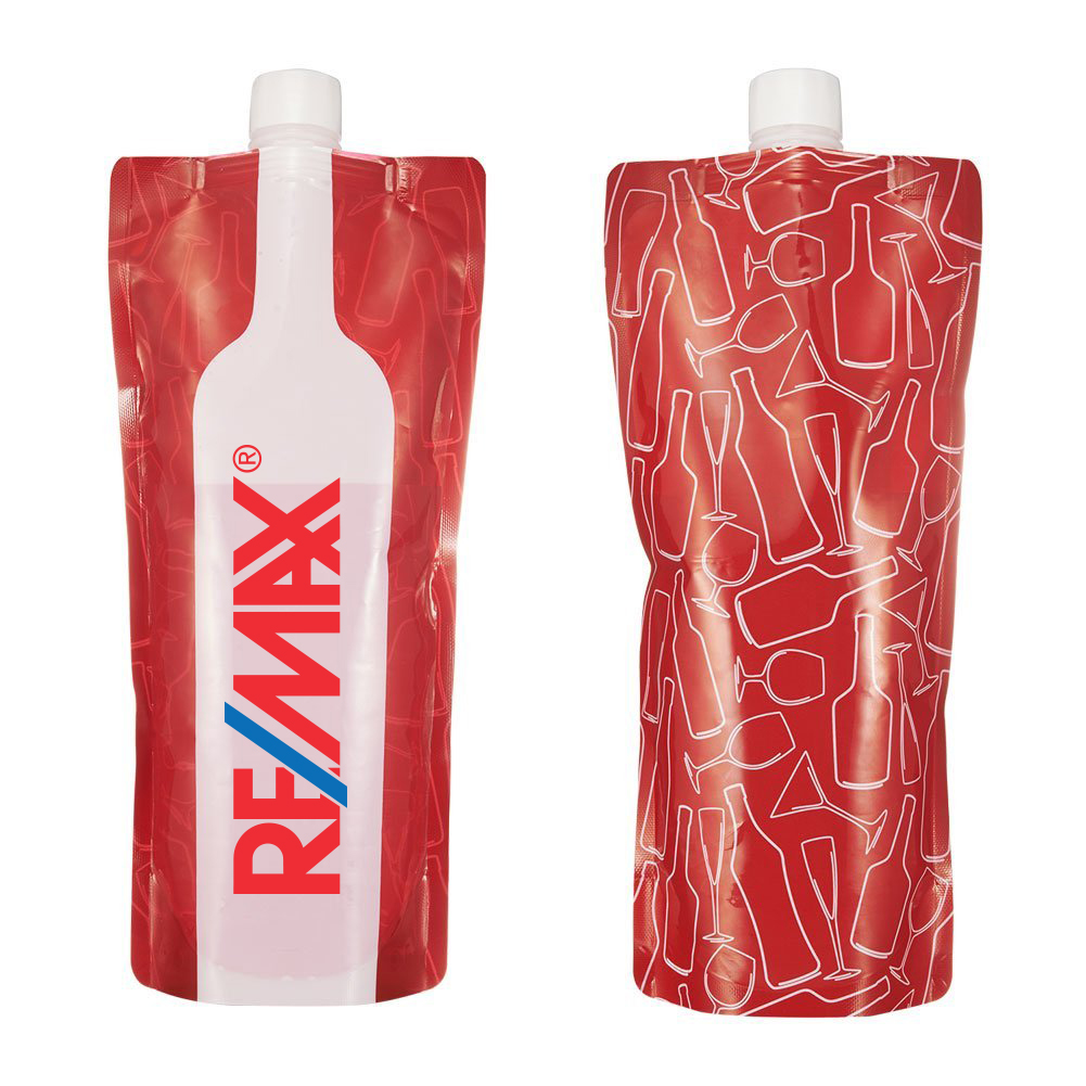 Folding Plastic Wine Bottle Flask 26 Oz 2