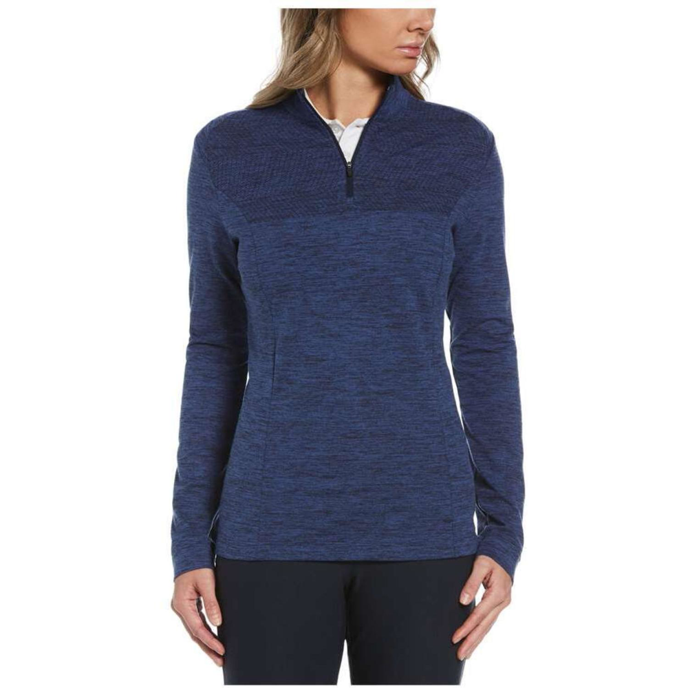 PERRY ELLIS® Water Repellent UPF 50+ Women's Quarter Zip Pullover with Custom Logo