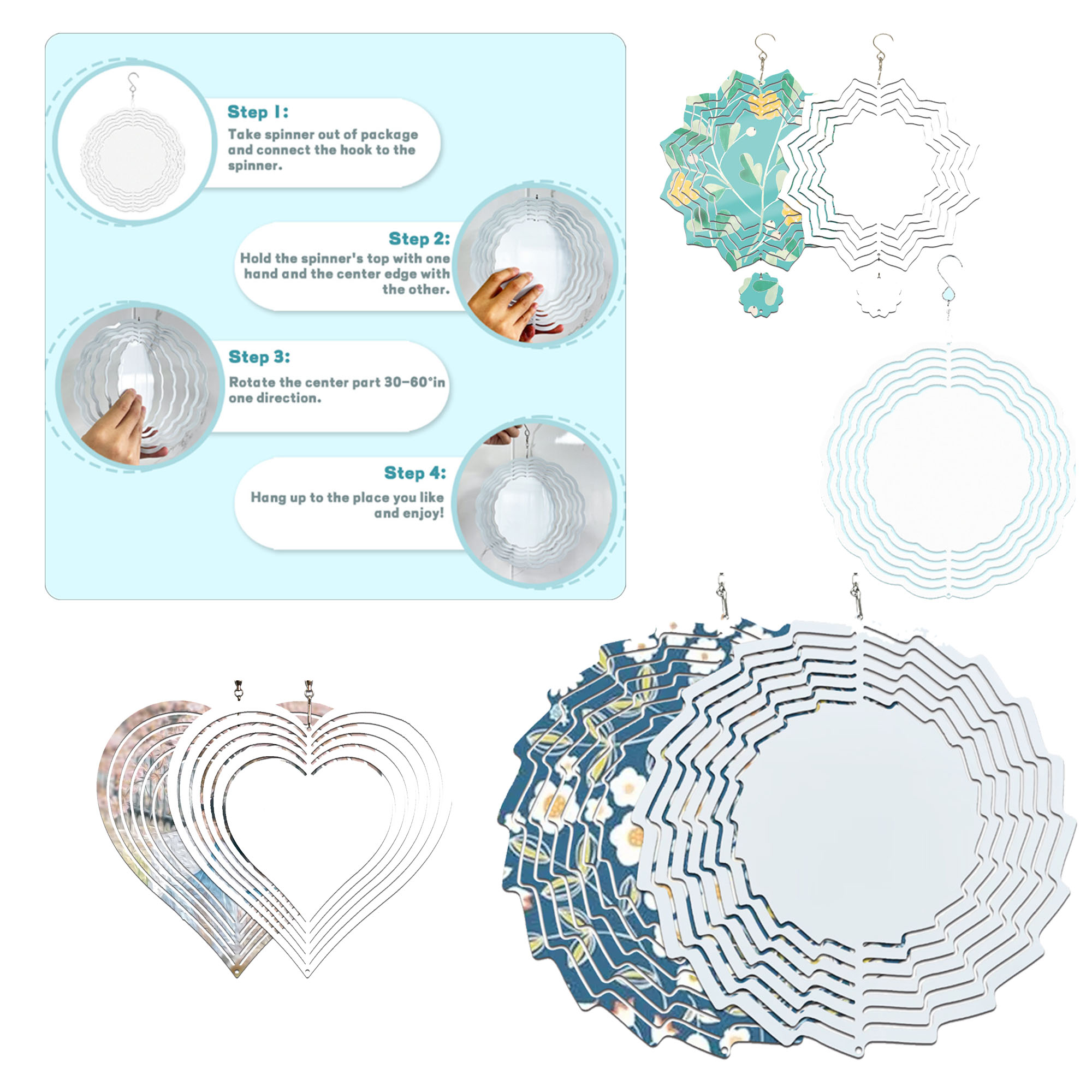 MOQ200 Heat Transfer Wind Chime Pendant 2