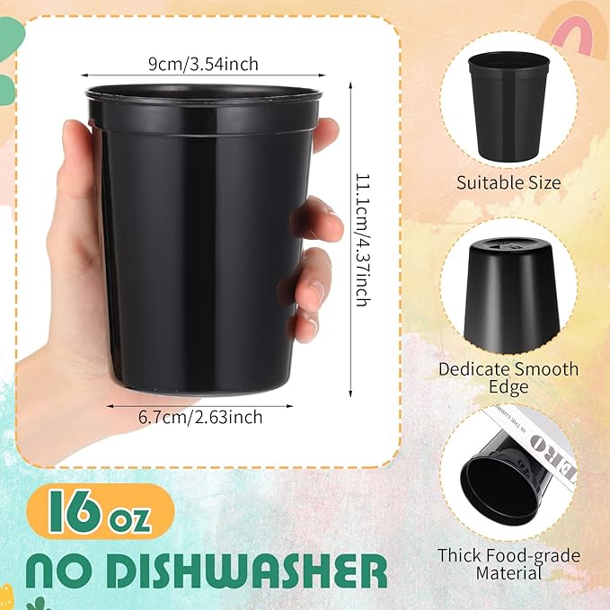 16Oz Reusable Plastic Kids Stadium Cups 3