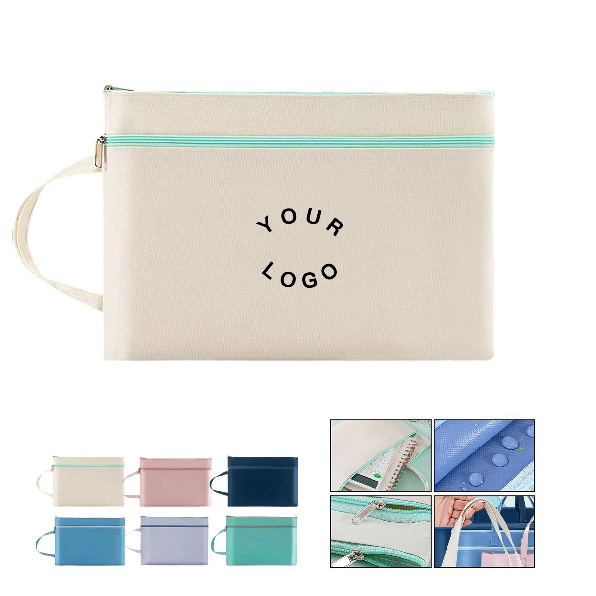 Oxford Cloth Document Bag with Double Zipper 5