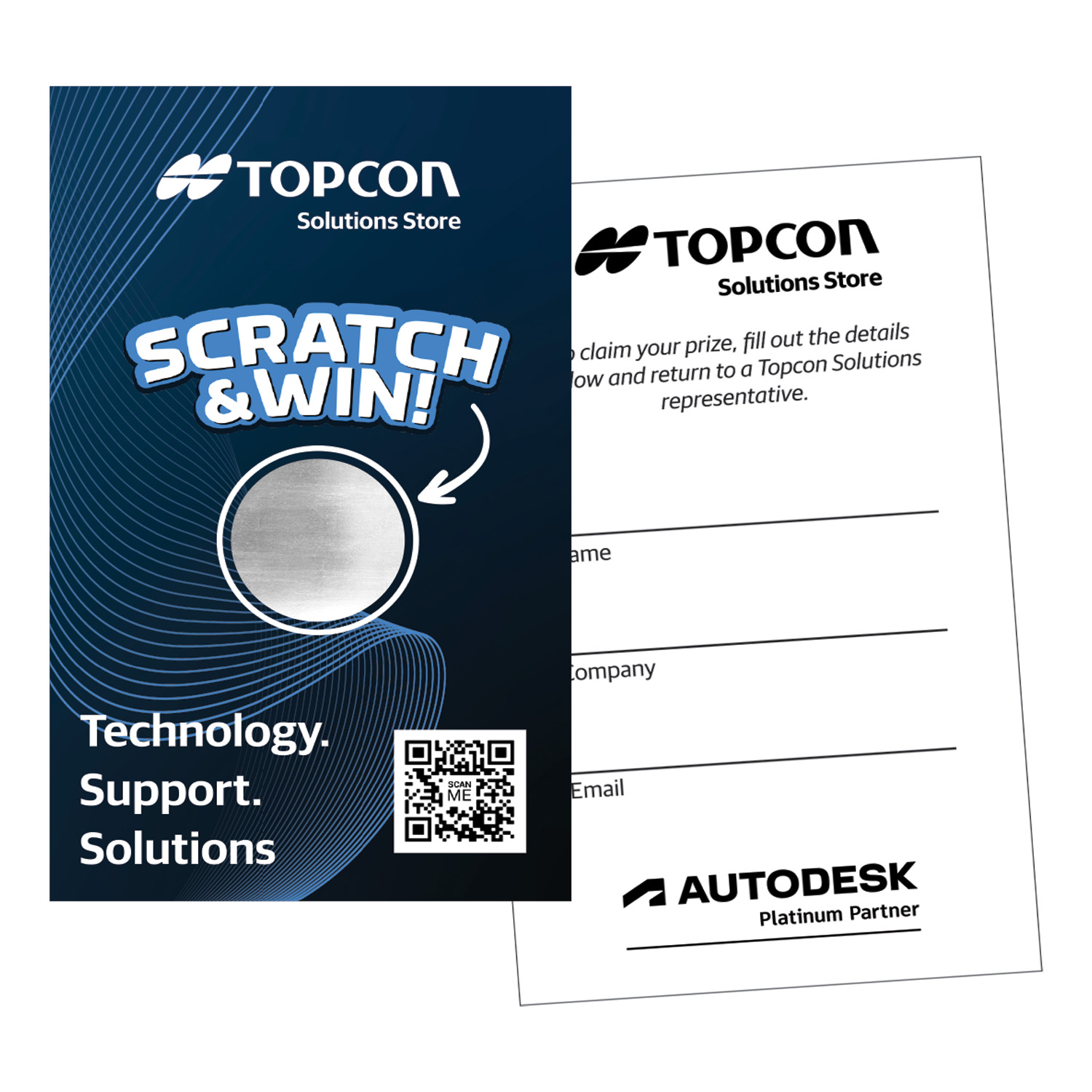 3.0 x 5.0" Scratch-Off Card - 4/1 Print 1