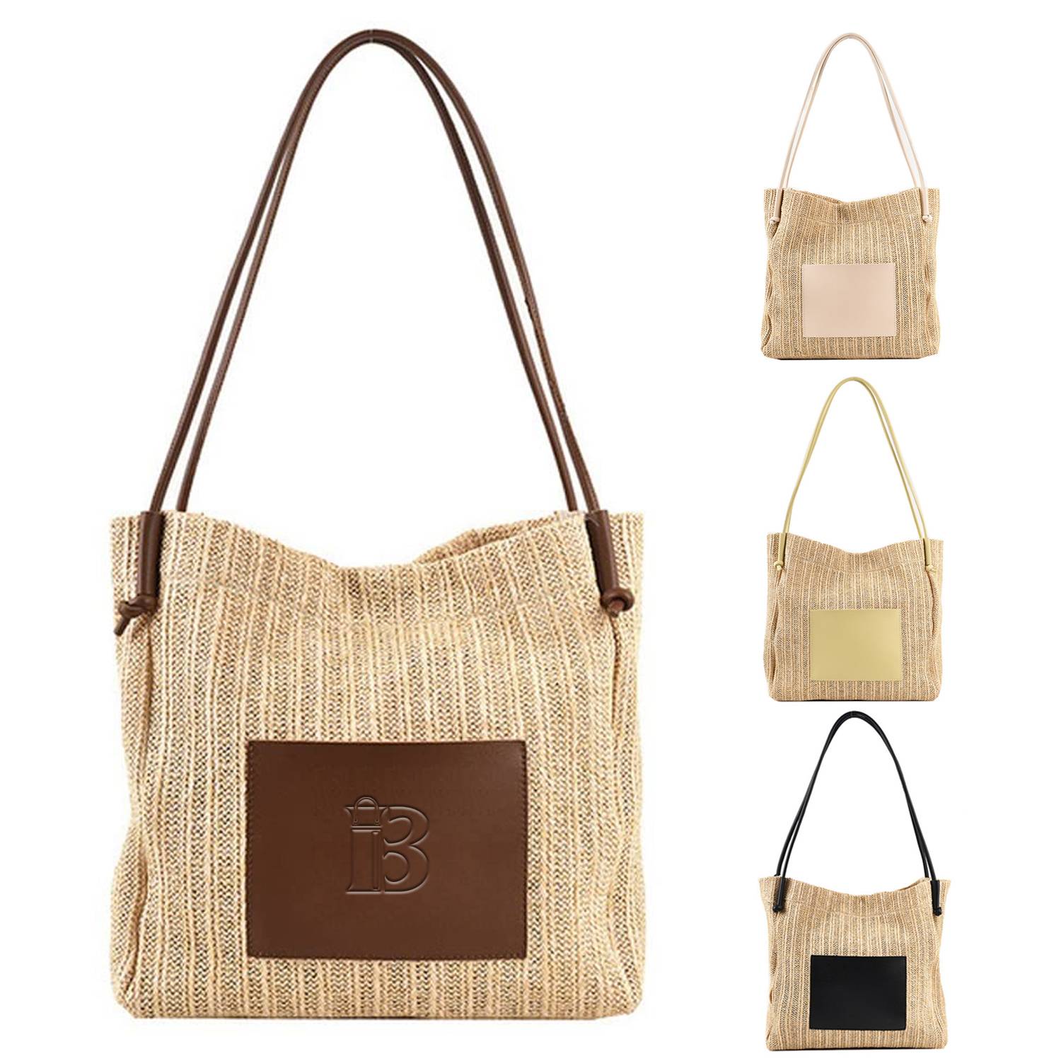 Handbags Women Tote Woven Bags, custom tote bag with logo imprint 5