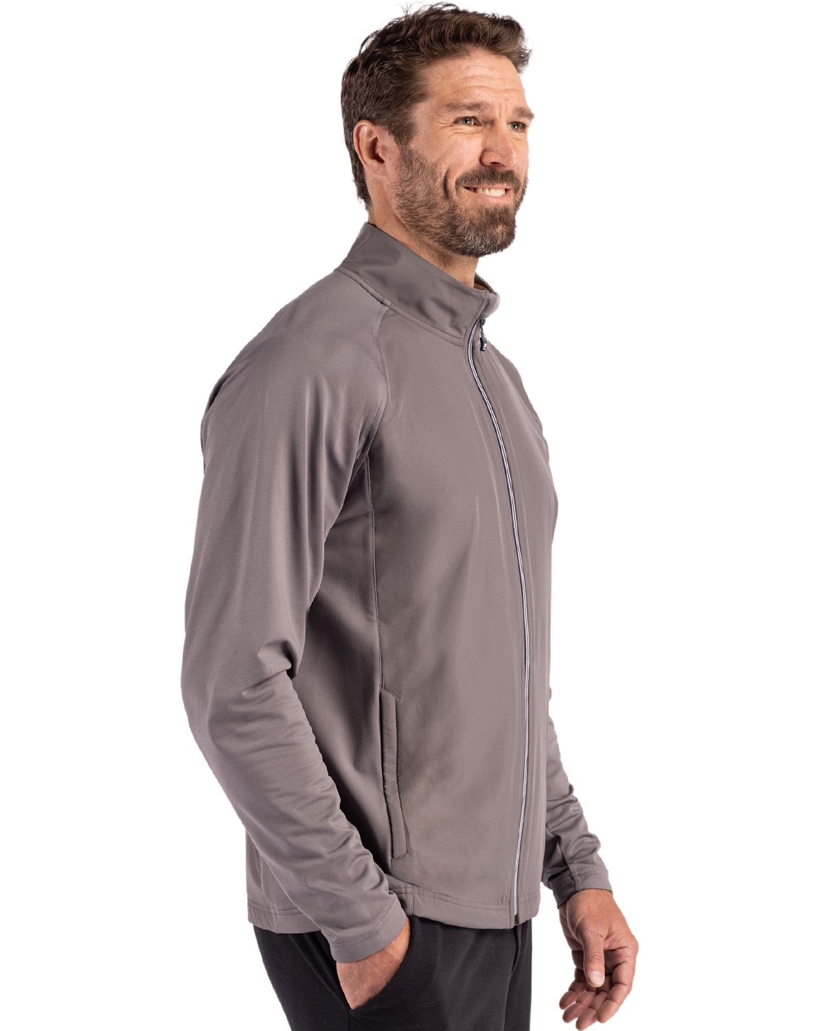 Cutter & Buck Adapt Recycled Soft Knit Stretch Mens Hybrid Full Zip Jacket 50