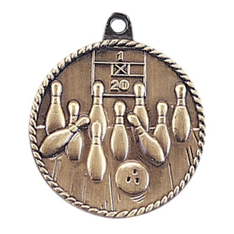 2" High Relief Medal-Bowling 2