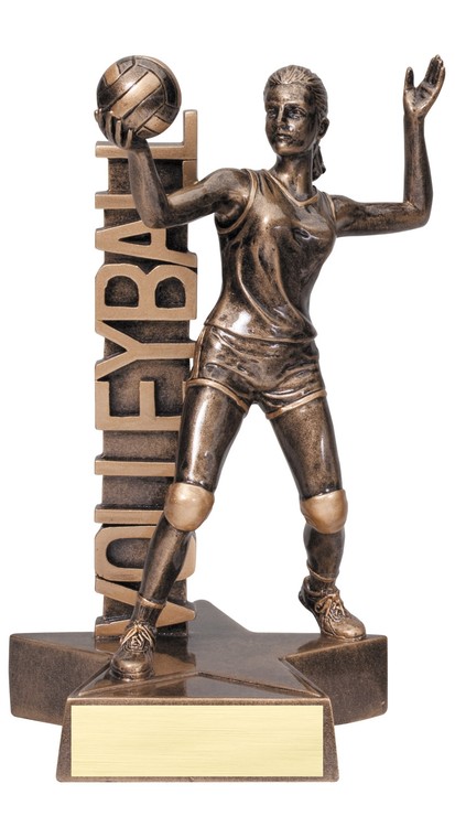 8 1/2" Tall Volleyball Female Billboard Resin Award 1