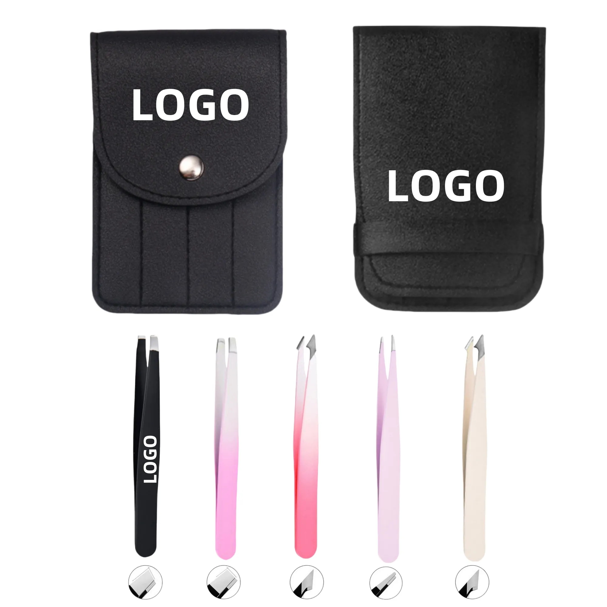 Professional Stainless Steel Eyebrow & Beard Tweezers Set 3