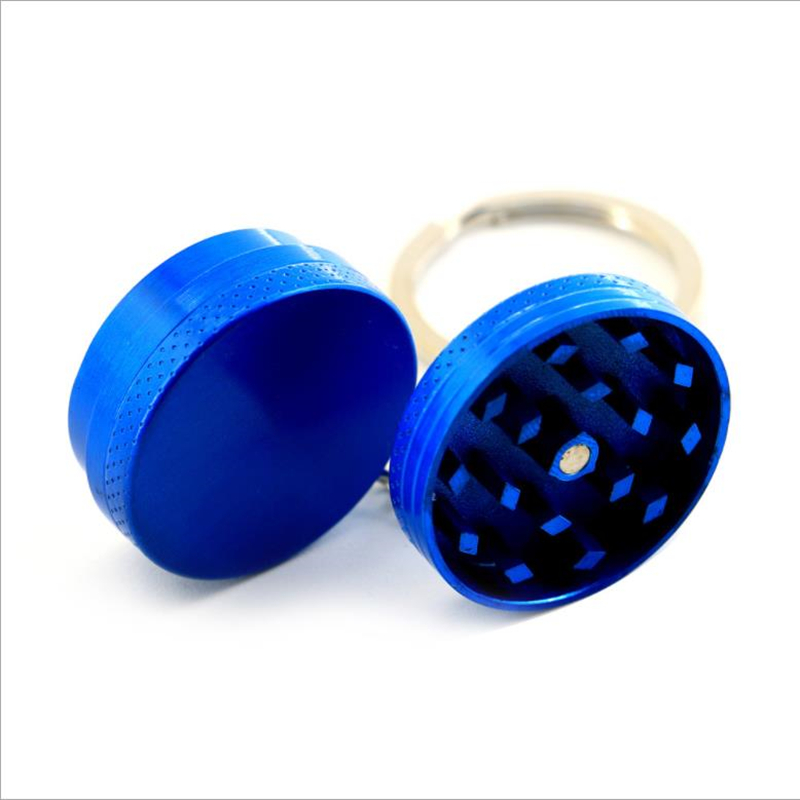 High Quality 2 Layers Zinc Alloy Weed Herb Grinder Custom 30mm Mini Keychain Tobacco Grinders 2
