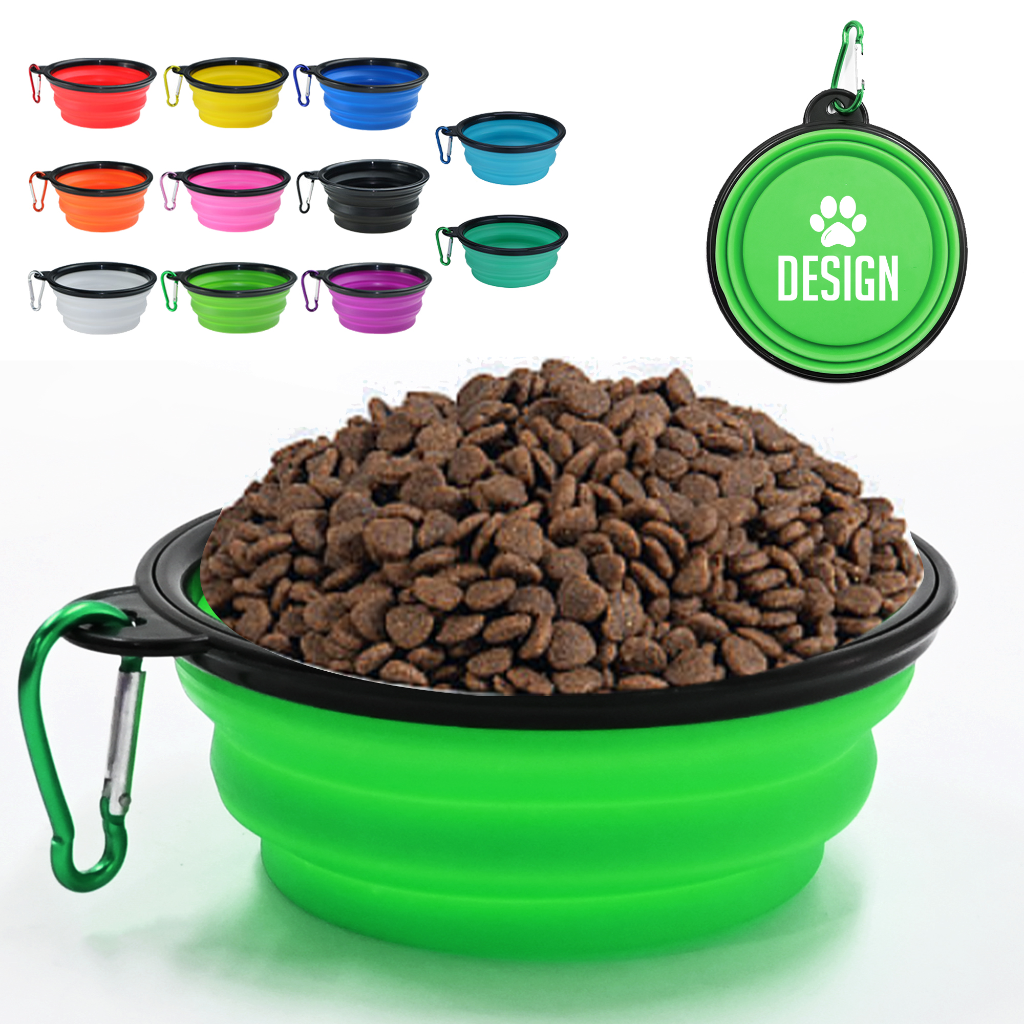 Portable Collapsible Dog Bowl with Clip for Travel 2