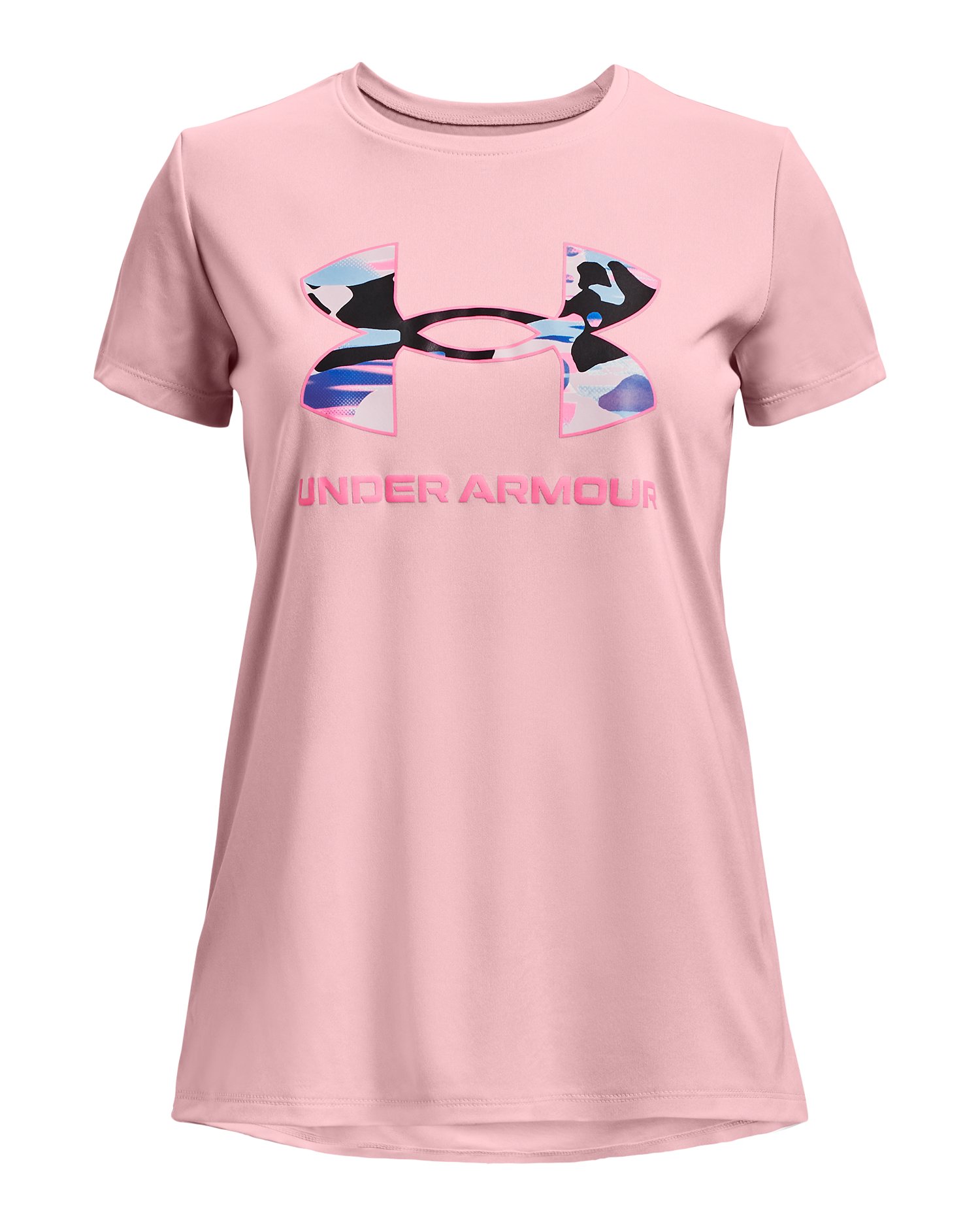 Girls' UA Tech Solid Print Big Logo Short Sleeve 2