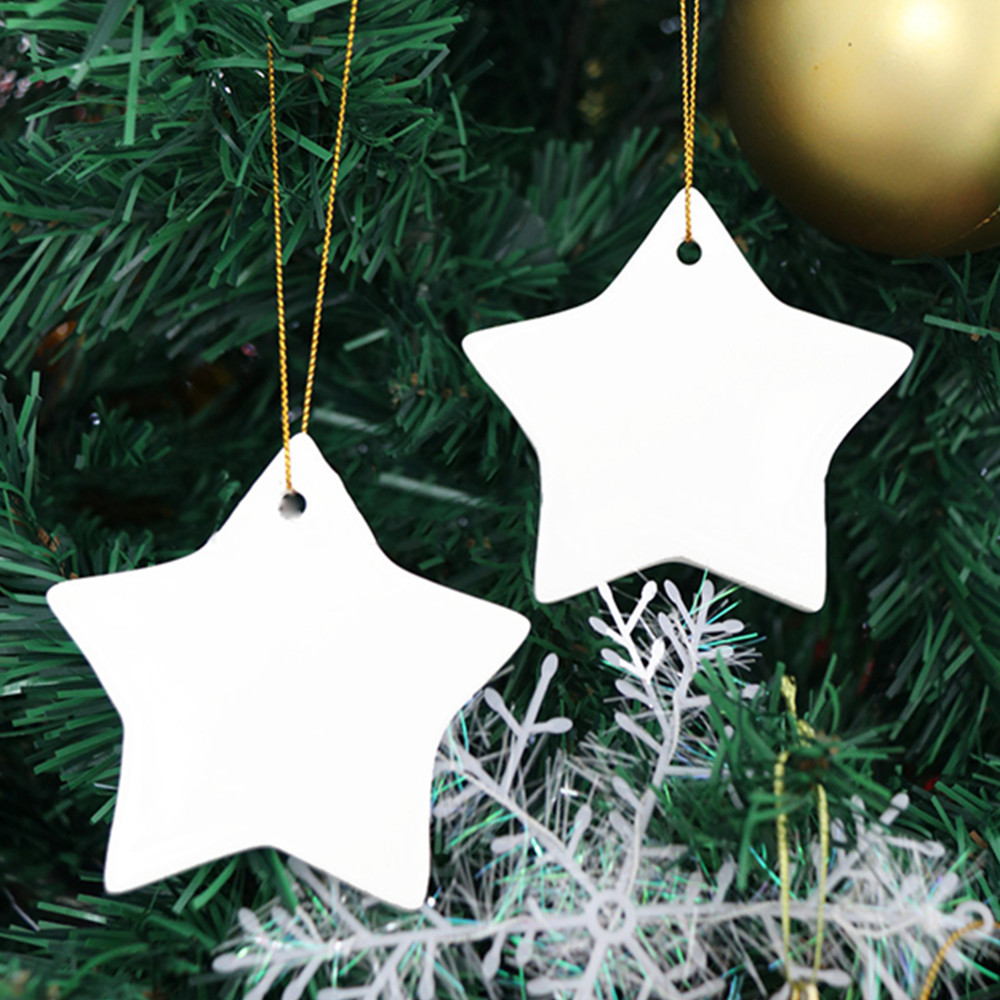 Star Shape Ceramic Christmas Ornament 4
