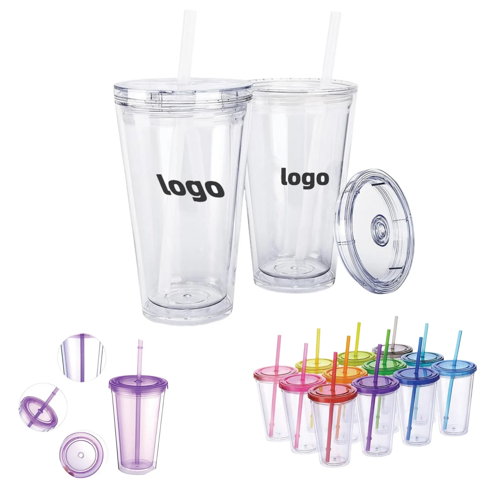 Reusable Transparent Double Layer Cup