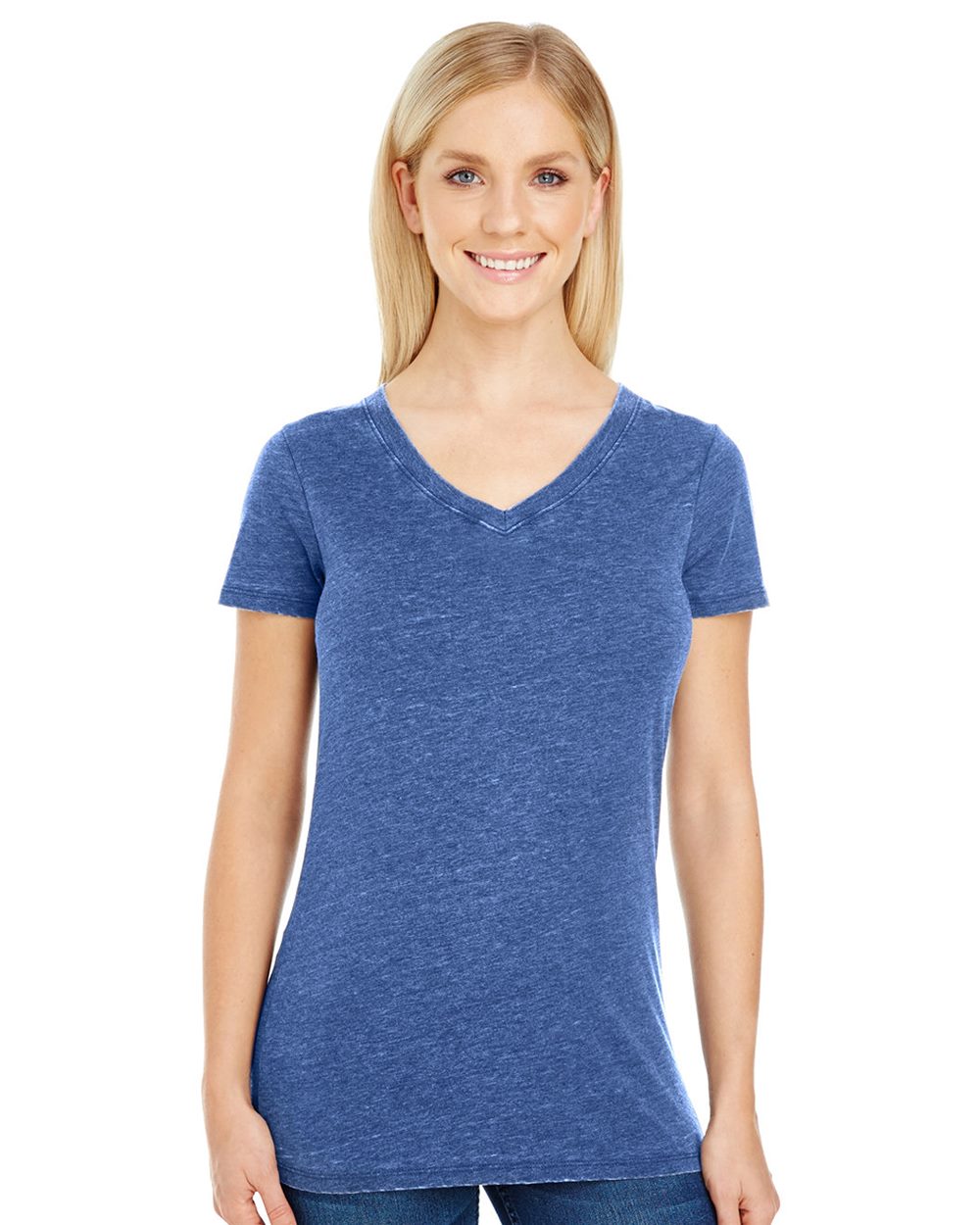 Women's Vintage Dye V-Neck T-Shirt - 208B 12
