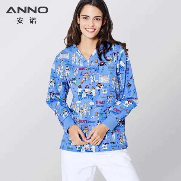 Long Sleeve All-Over Print Scrubs 4