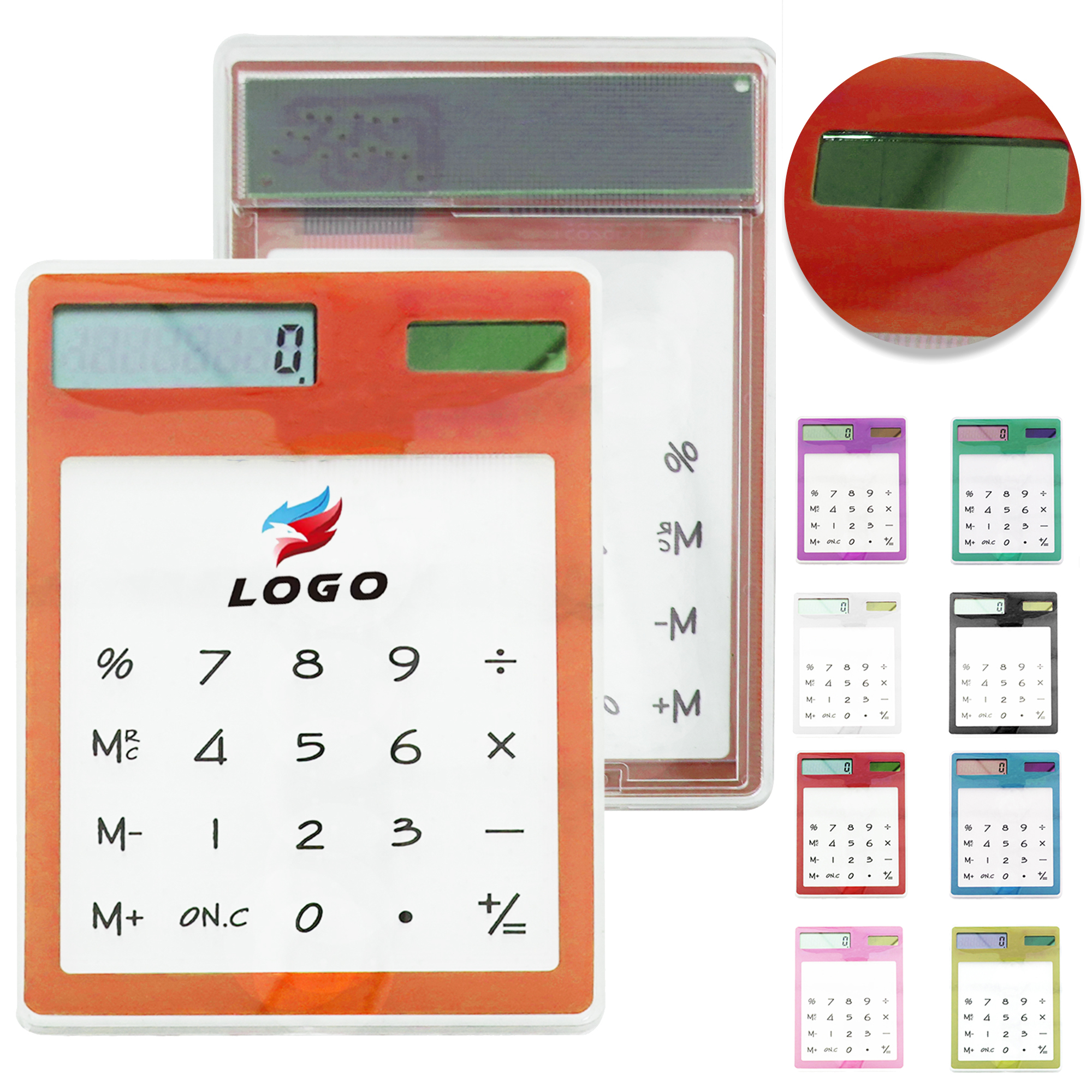 Slim Solar Calculator ?C Clear Lightweight Design MOQ 50 2