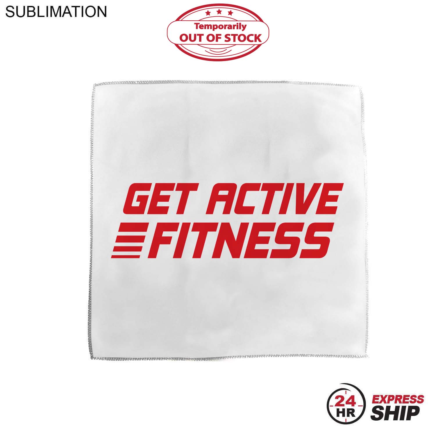 24 Hr Express Ship - Microfiber Moisture Wicking, Cooling, Sweat, Suede Towel, 15x15, Sublimated 3