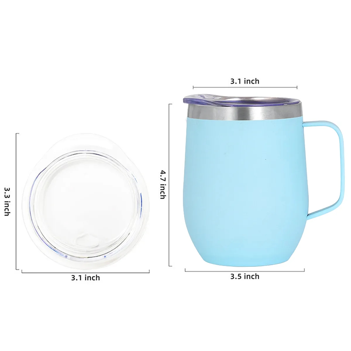 12oz Double Wall Insulated Stainless Steel Coffee Travel Mug 3