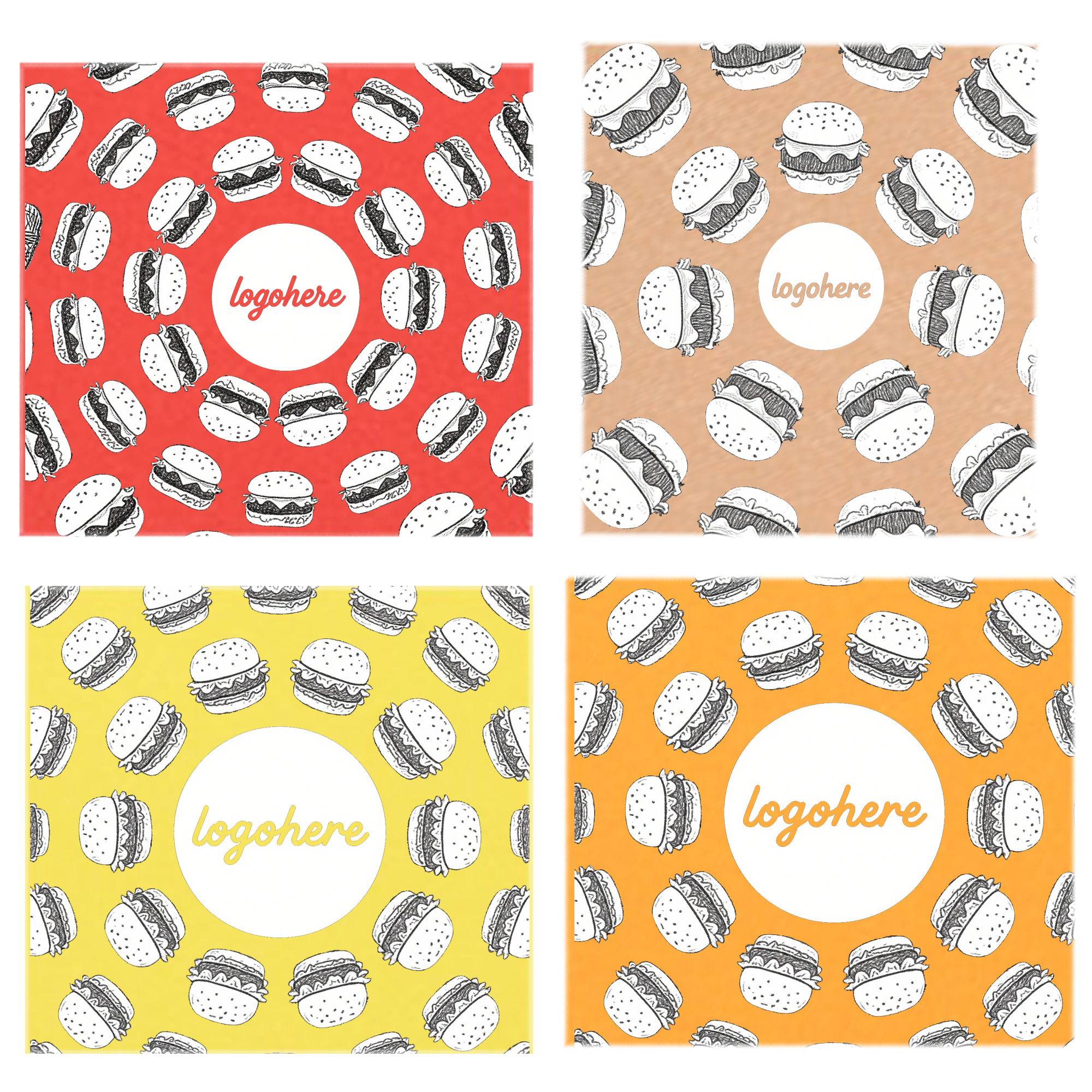 Colored Custom Printed Burger Paper 12