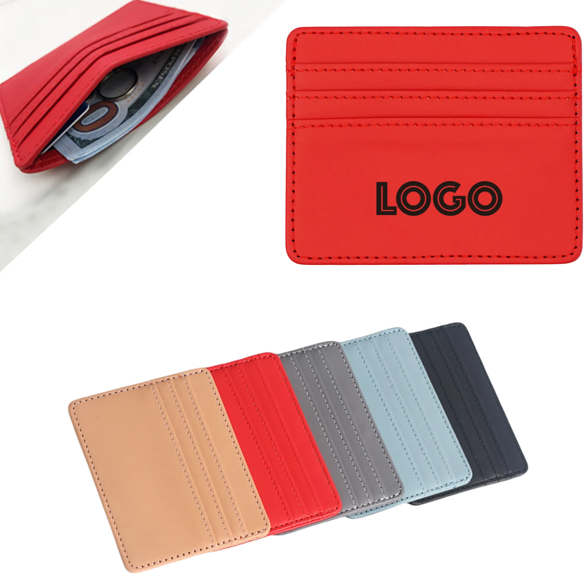 Faux Leather Card Holder 4 slots