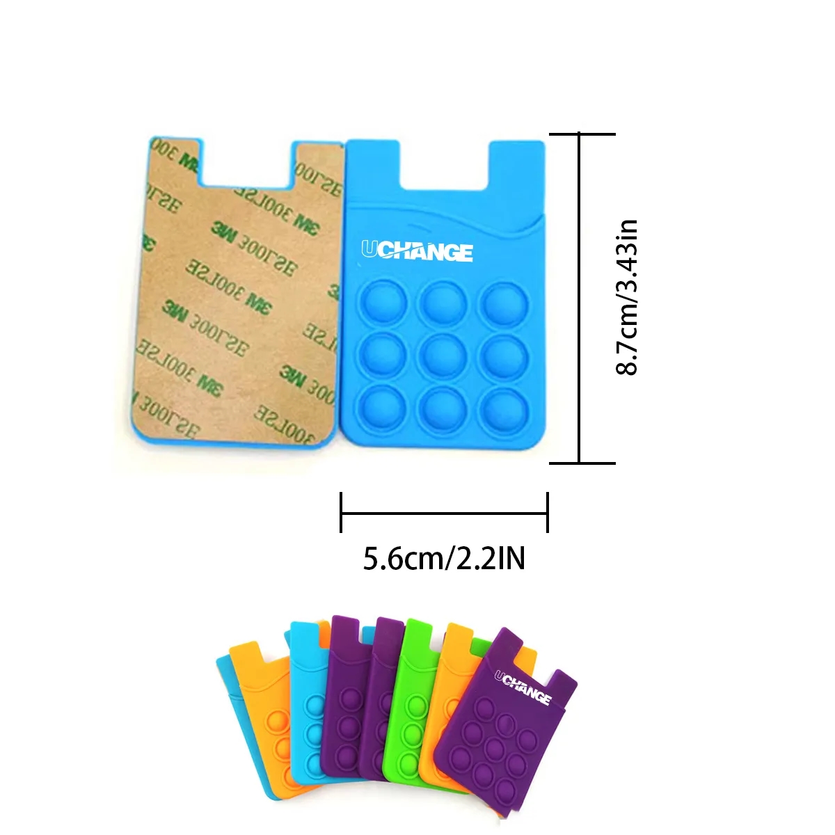 Silicone Bubble Pop Phone Wallet Adhesive Card Holder 6