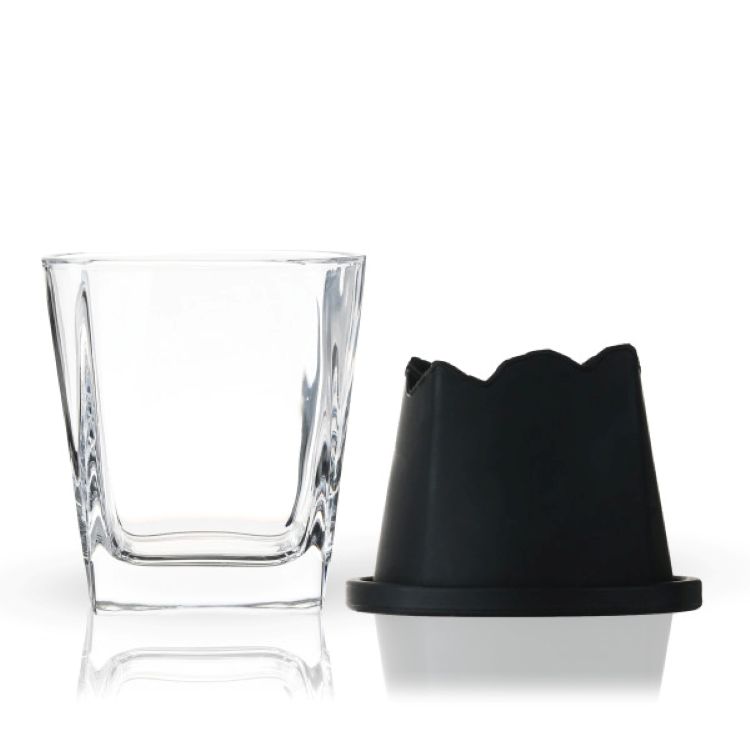 Viski® Glacier Mountain Ice Mold Rocks Glass Set 7