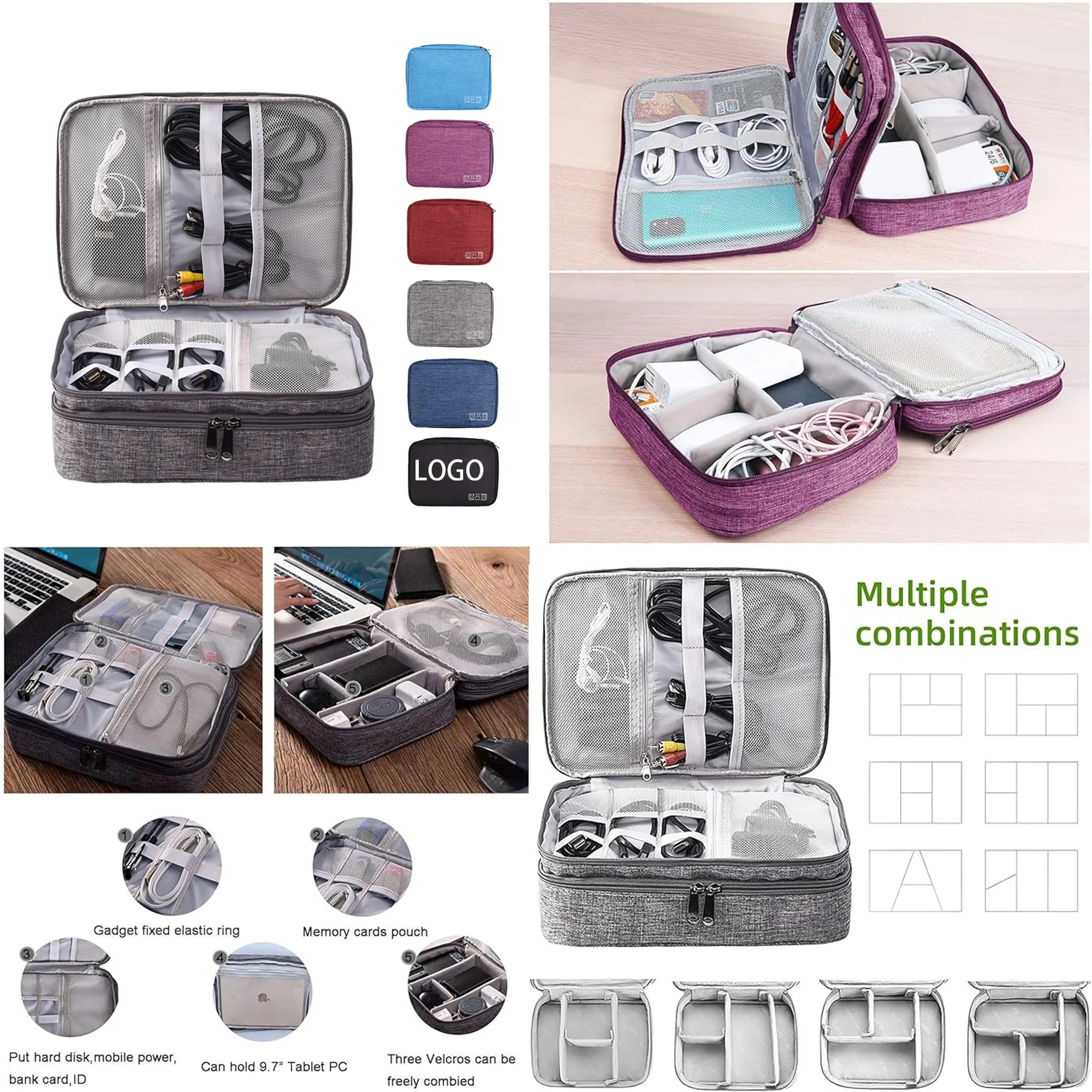 3-Layer Electronics Gadget Travel Bag 2