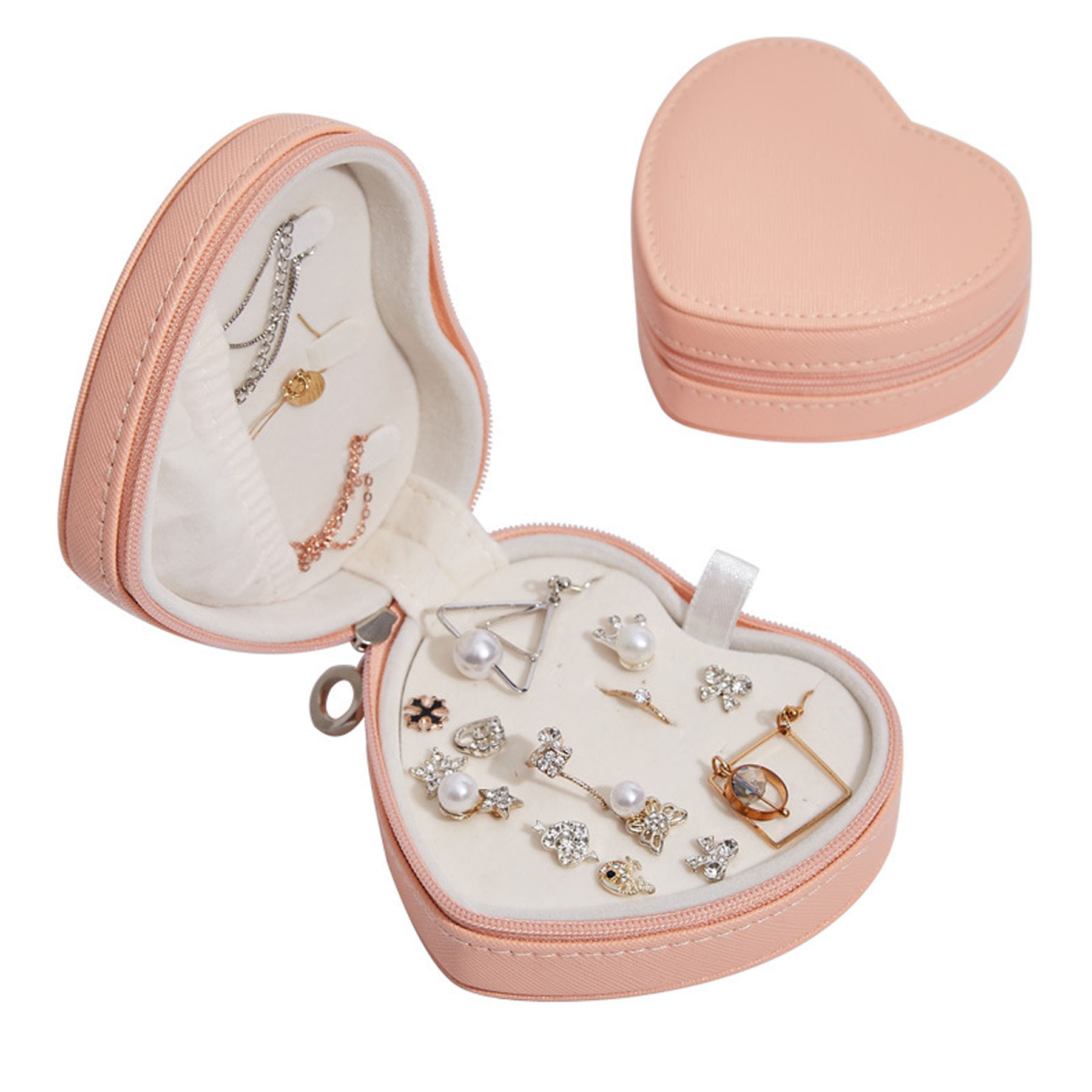 Heart-Shaped PU Leather Jewelry Case 3