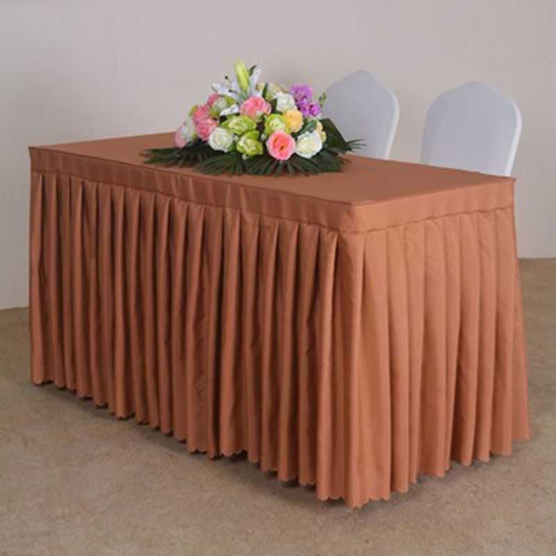 Rectangular Plain Color Thickness Table Skirt 2