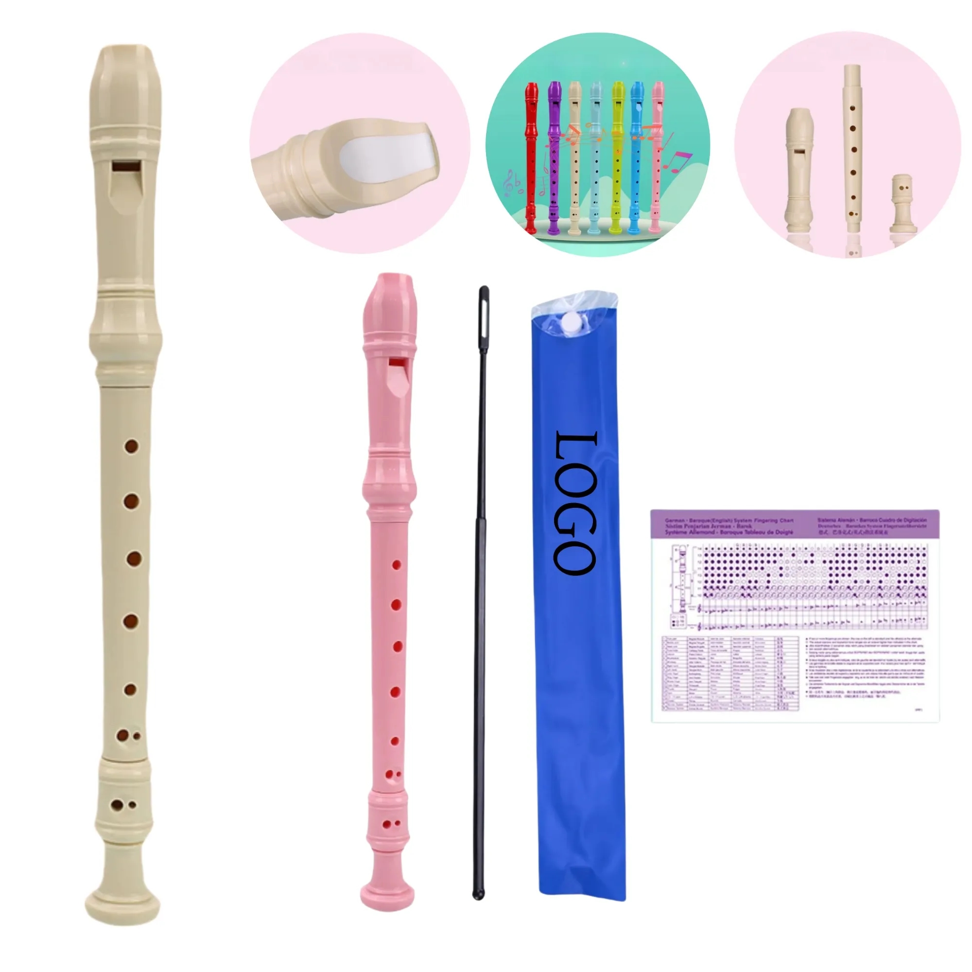 Soprano Recorder German Style 8 Holes Easy Instrument 5