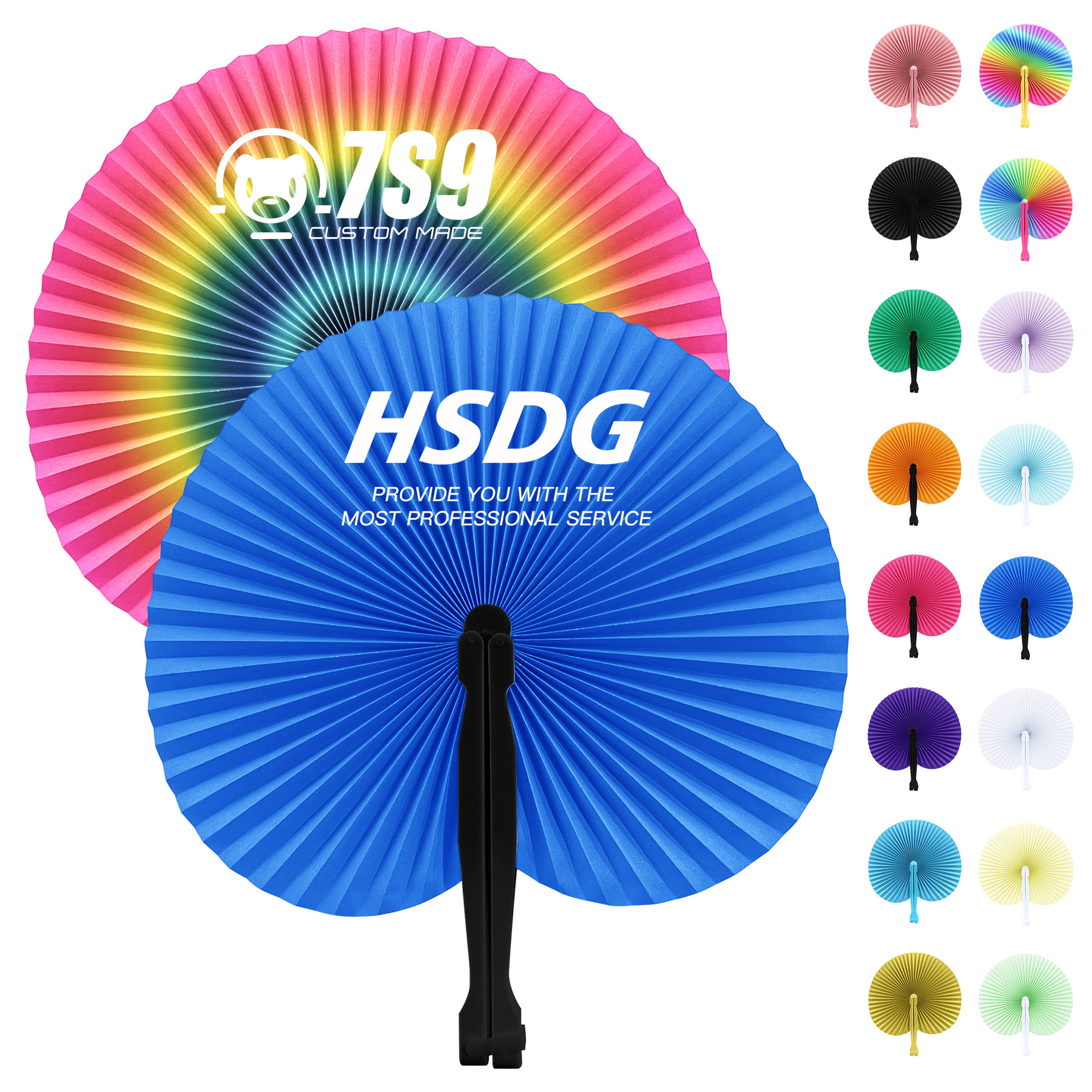 Full Color Round Folding Hand Paper Fan 9