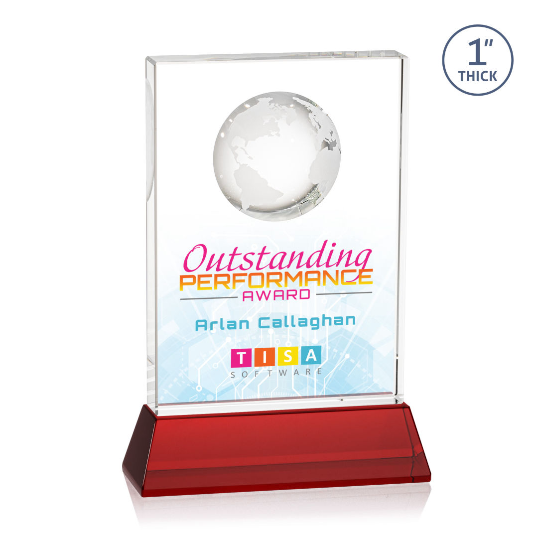 Ambassador VividPrint™ Award on Base - Red 7