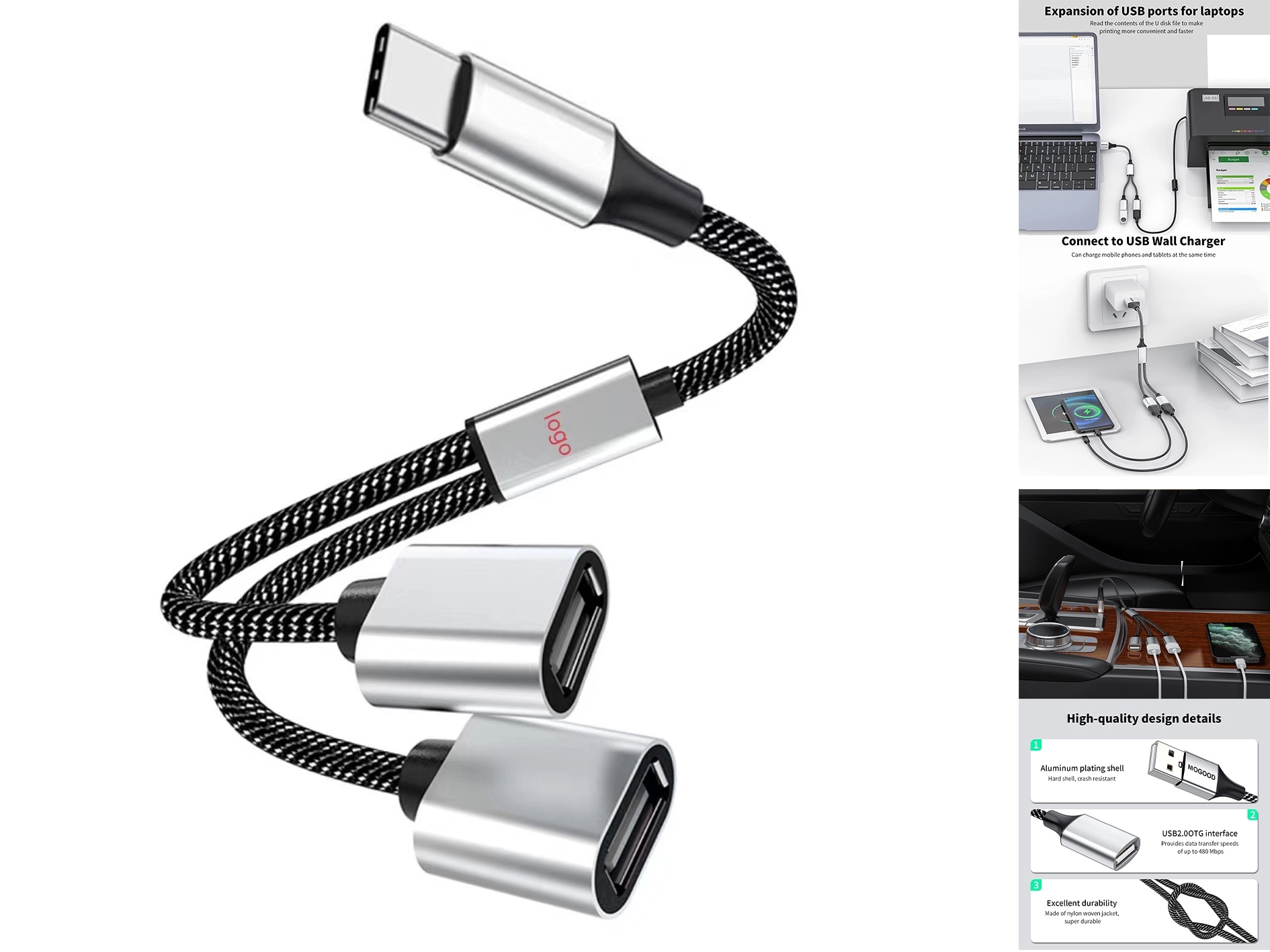 2-In-1 Usb Multi Port Data Splitting Adapter 4