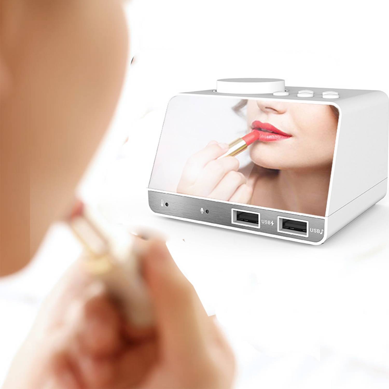 Led Mirror Smart Radio Small Speaker 2