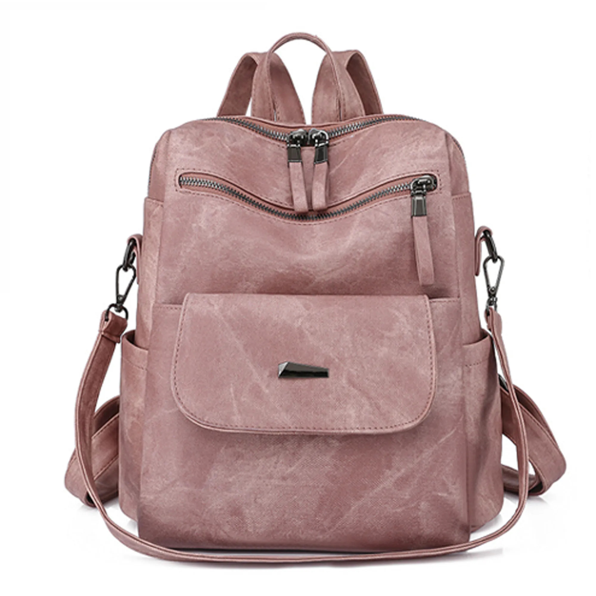PU Leather Convertible Backpack 7