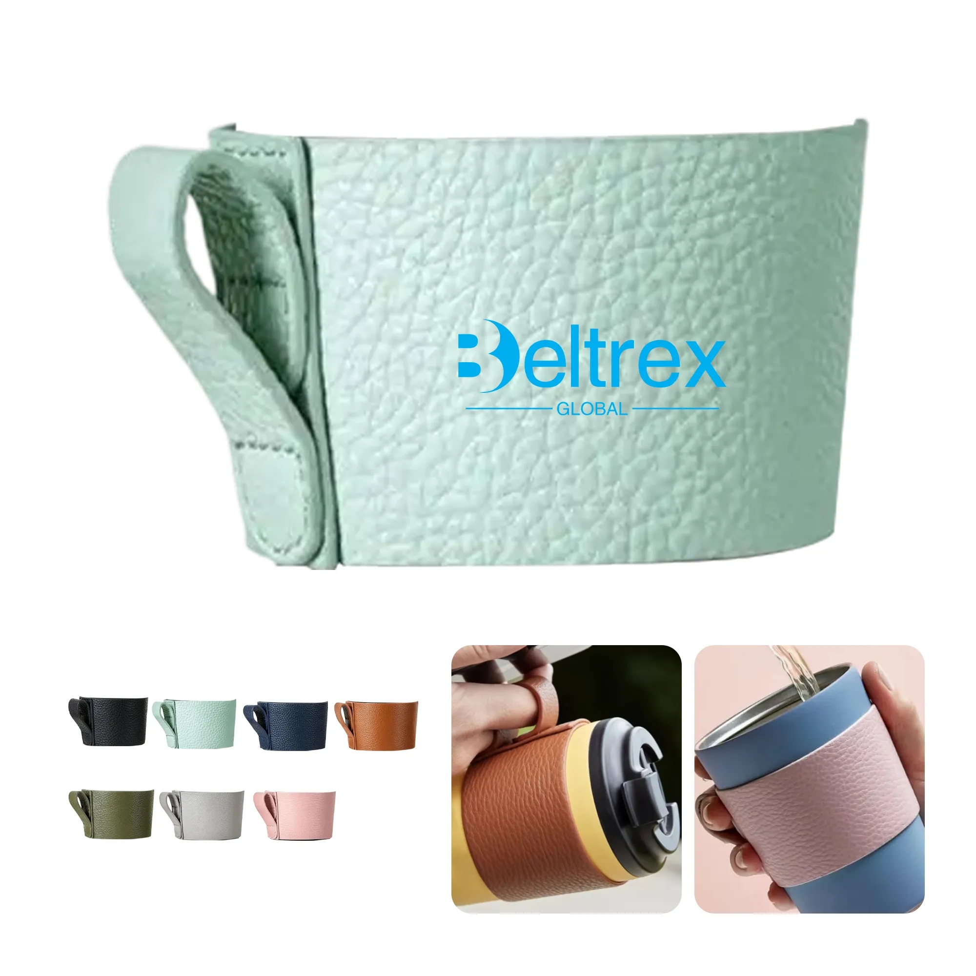 Protective PU Leather Cup Sleeve with Litchi Texture 5
