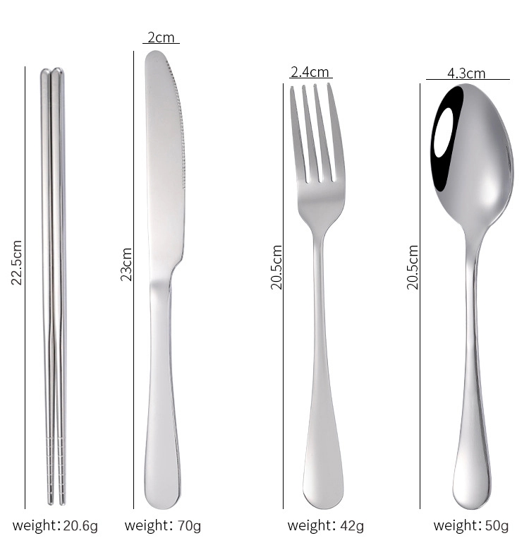 Reusable Stainless Steel Cutlery Set With Case 6