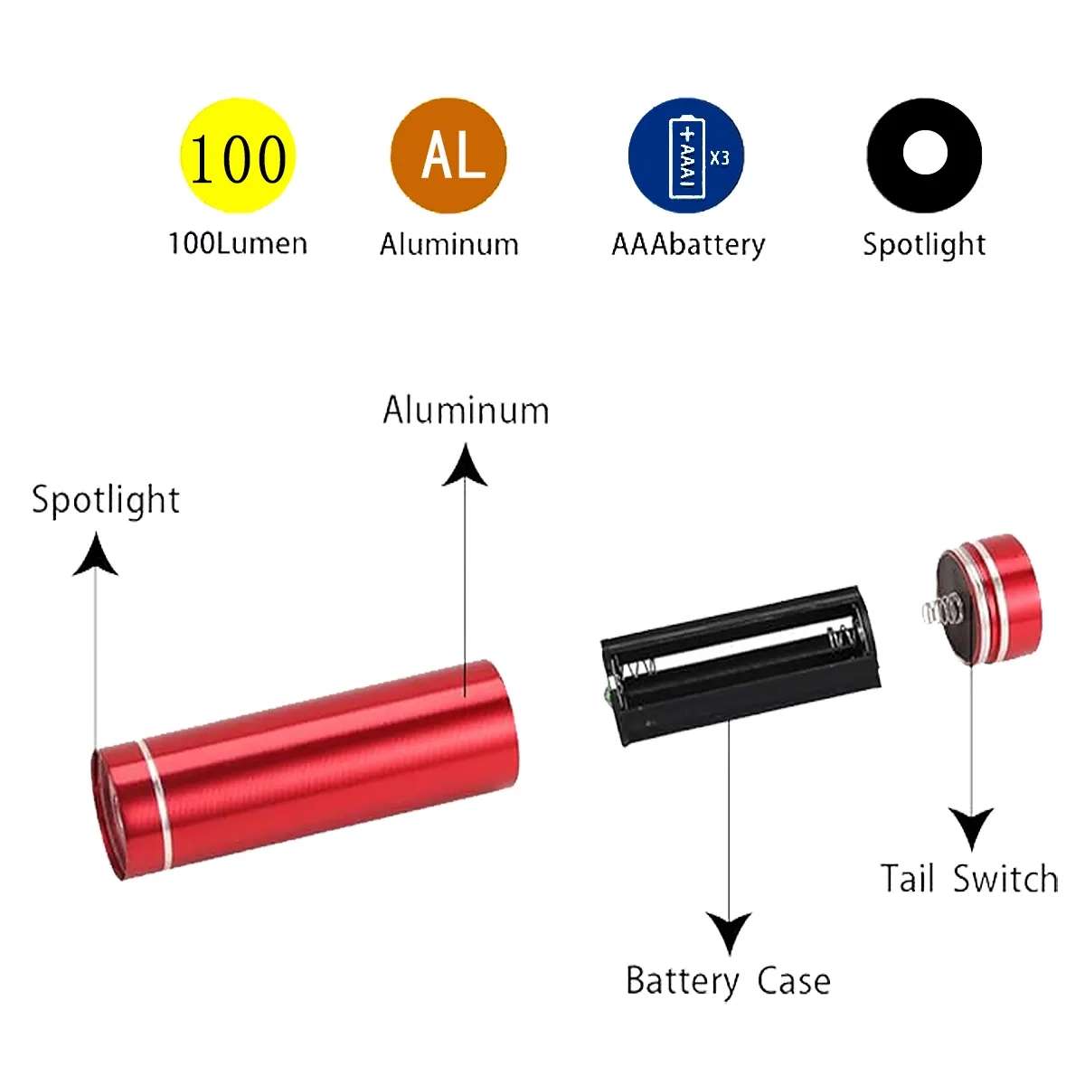 Dusk to Dawn Mini Aluminum LED Outdoor Flashlight 3