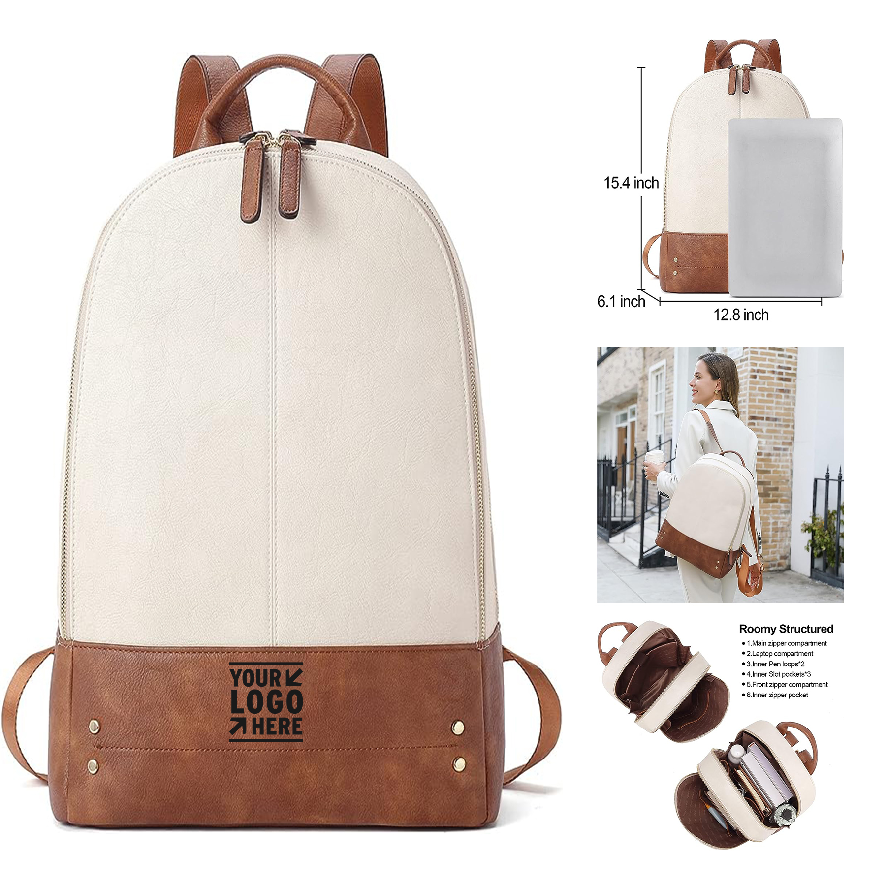 Portable Small Sling Bag Bundle With Leather Backpack  2