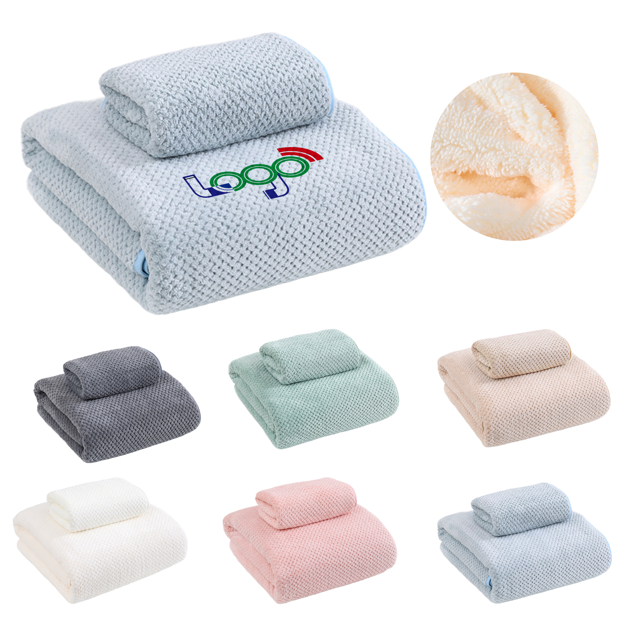 Soft 14x30In Coral Fleece Quick Drying Towel 2