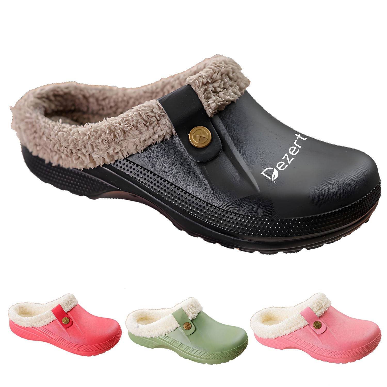 Classic Fur Lined Clog Waterproof Winter House Slippers 2
