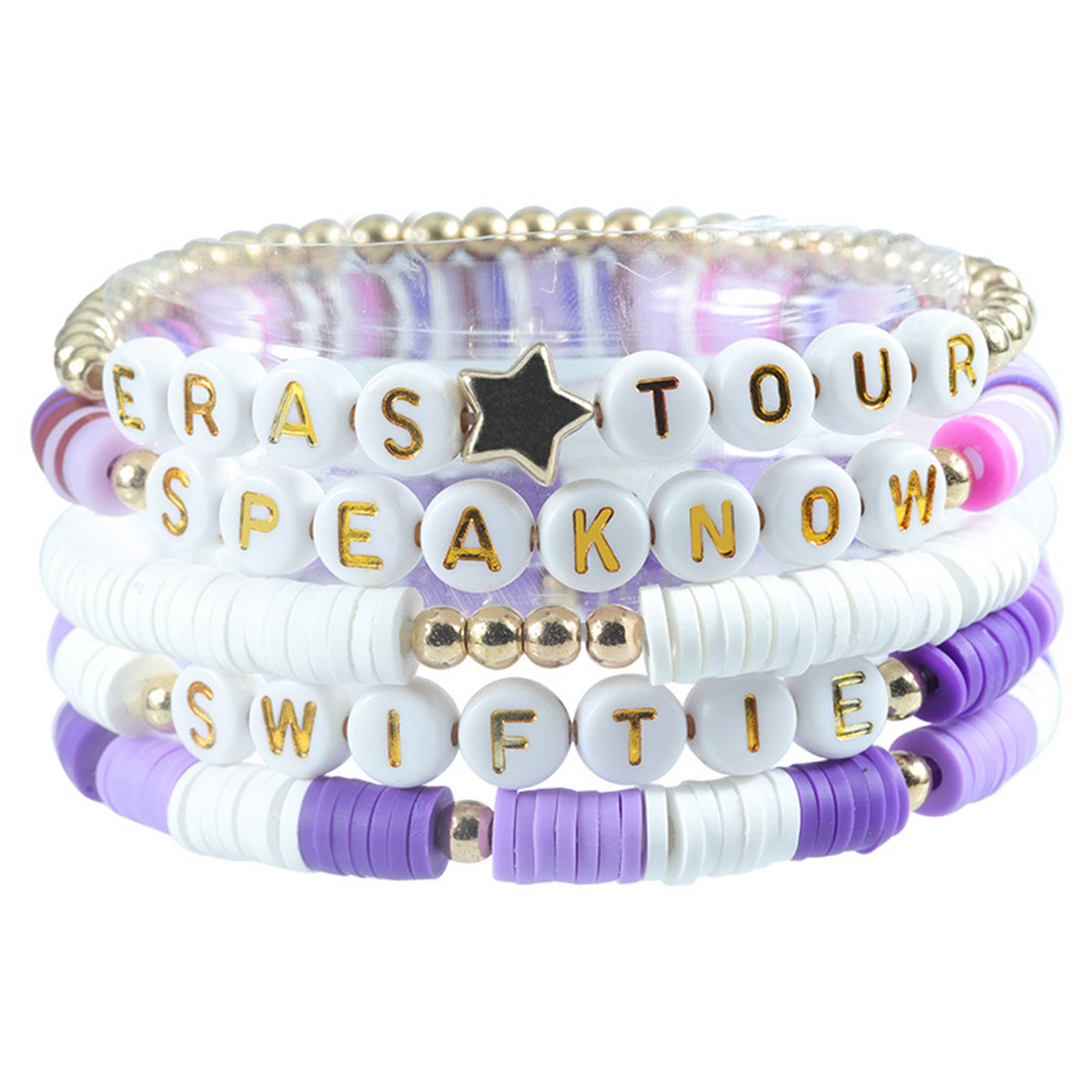 Plastic Stretch statement coloured letter beaded bracelet 8