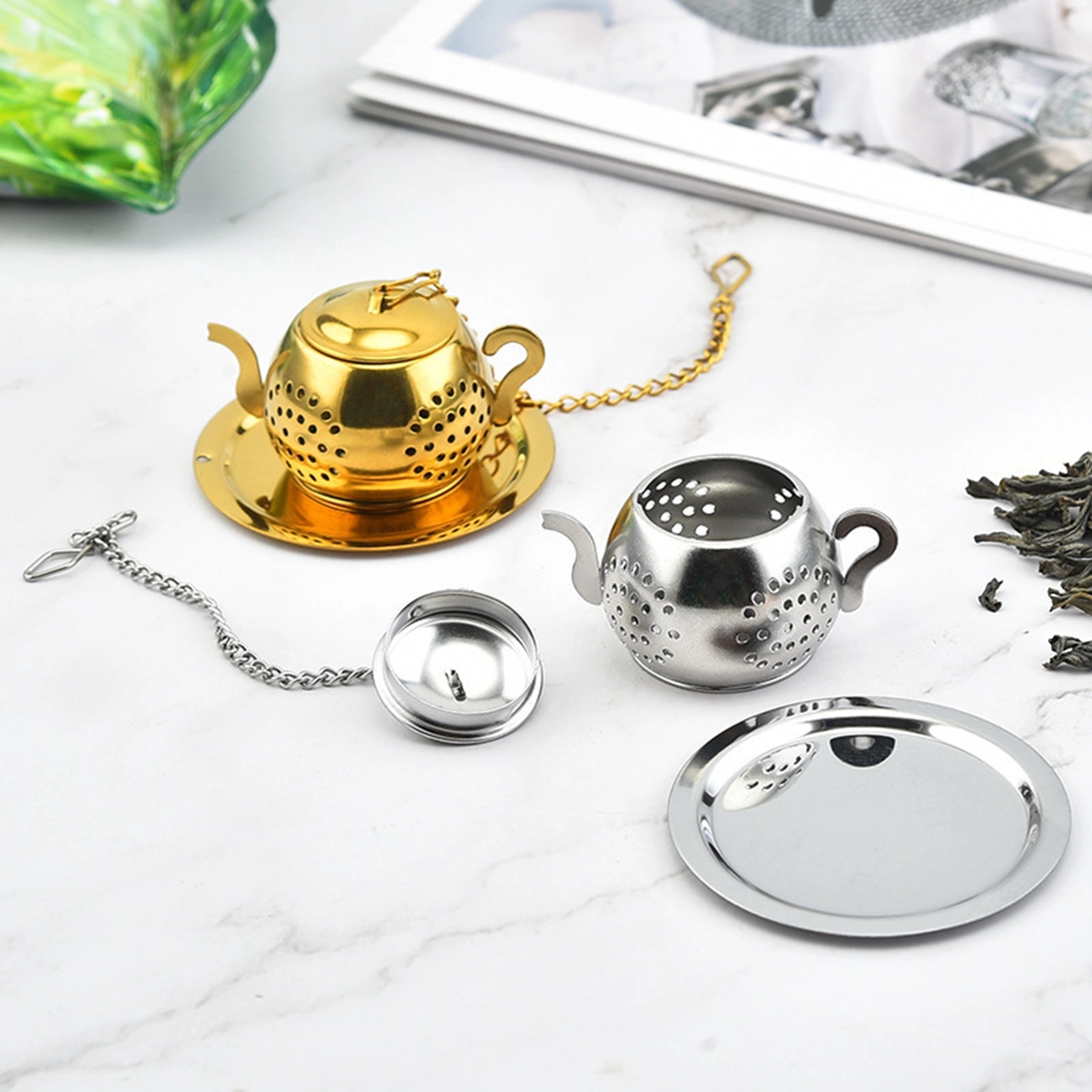 Stainless Steel Teapot Shape Tea Leaf Infuser 13