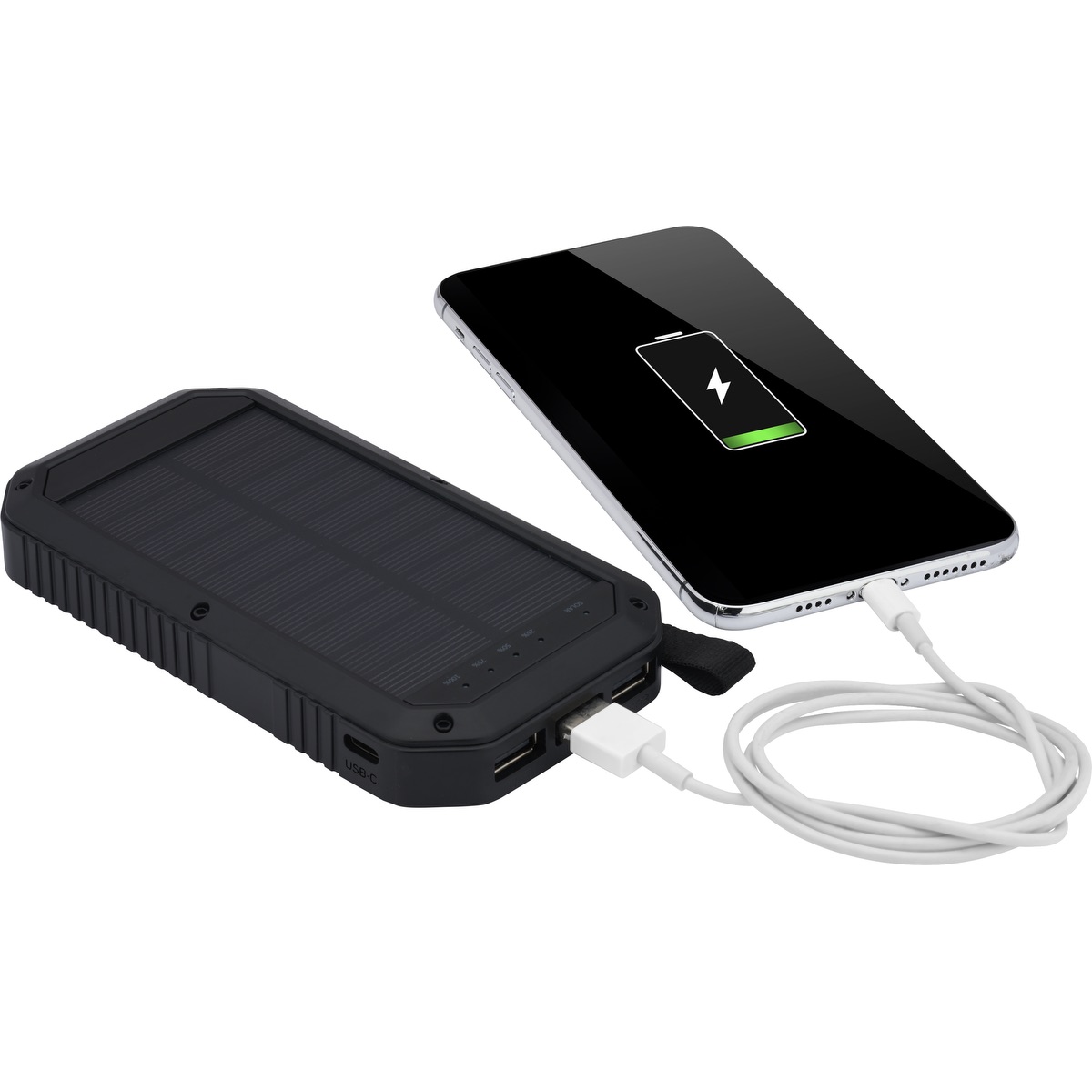 Trio Port Solar Charge LED Power Bank 8,000mAh 1