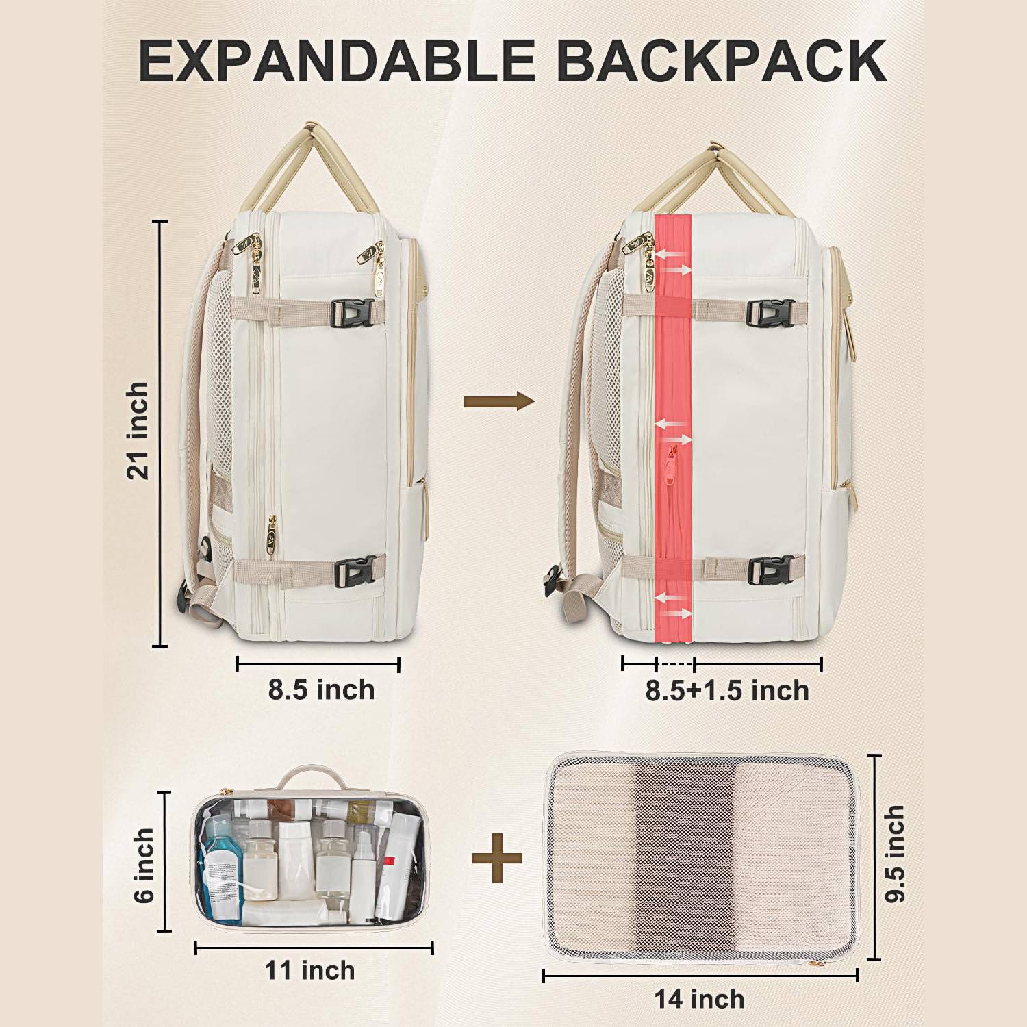 Large Capacity Nylon Travel Backpack w/ USB Port 4