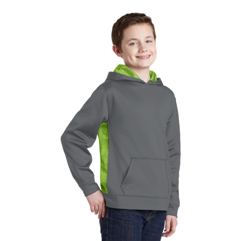 Sport-Tek Youth Sport-Wick CamoHex Fleece Colorblock Hooded Pullover. 25