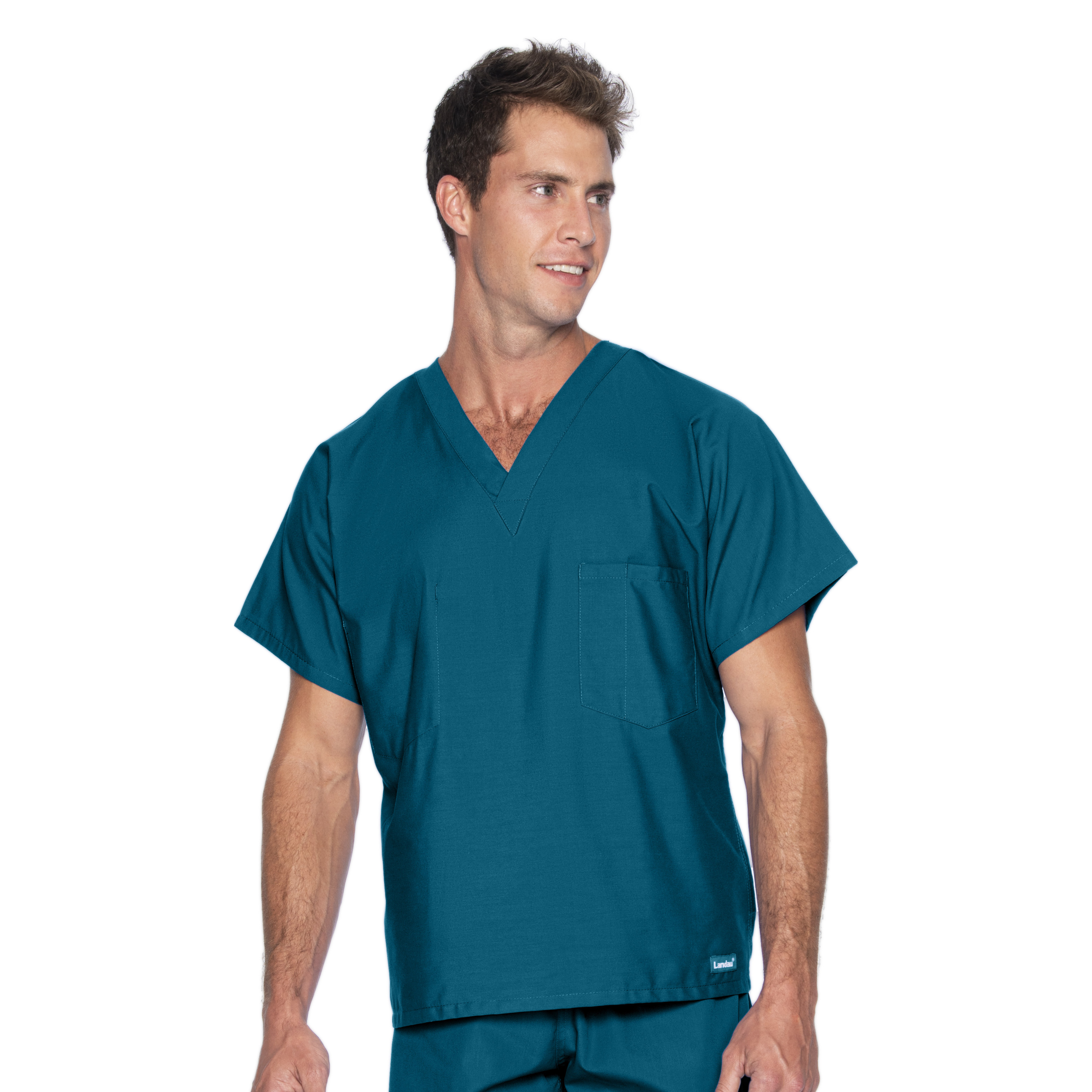 Landau - Essentials - Unisex One-Pocket Reversible V-Neck Top 21
