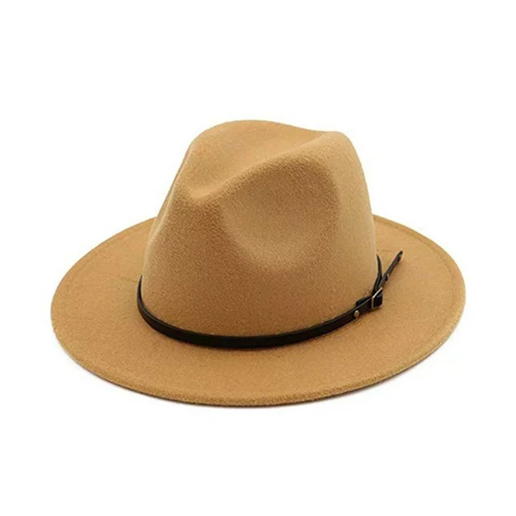 Classic Wide Brim Fedora with Belt Buckle 7