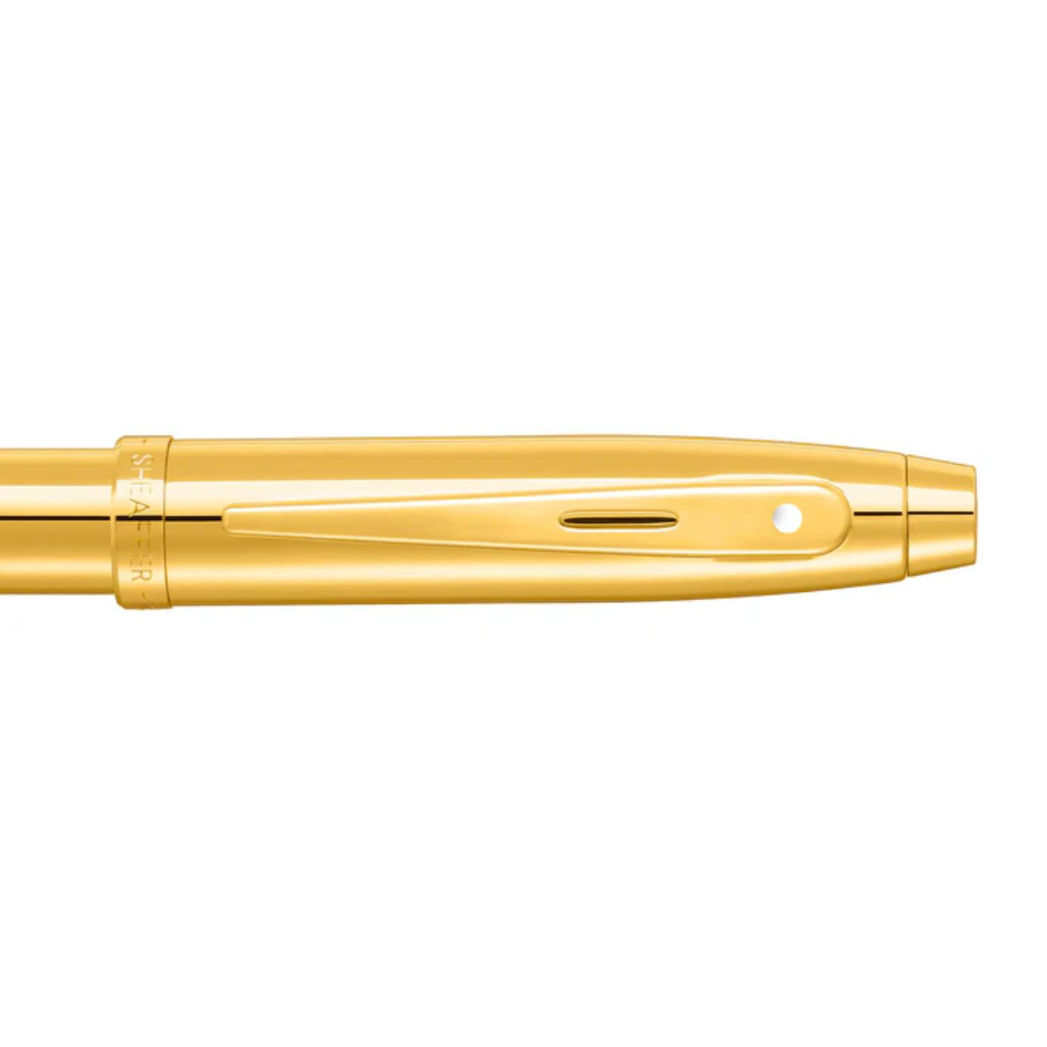 SHEAFFER® 100 9372 Glossy PVD Gold Trim Executive Rollerball Pen w/ Gift Box 4