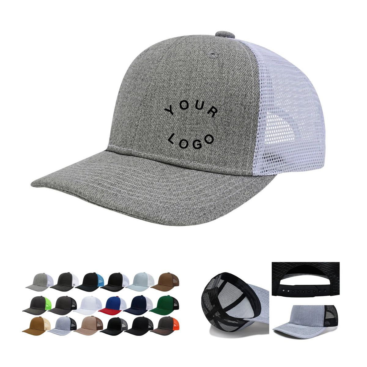 Casual Trucker Hat with Breathable Mesh Design 2